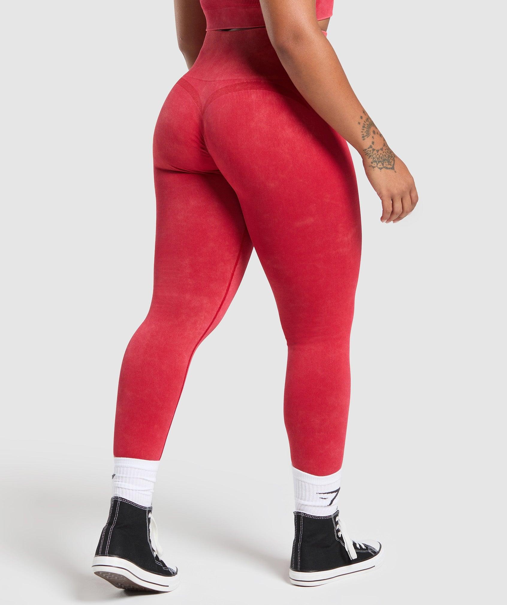 Gymshark Gains Seamless Leggings - Carmine Red Female Product Image
