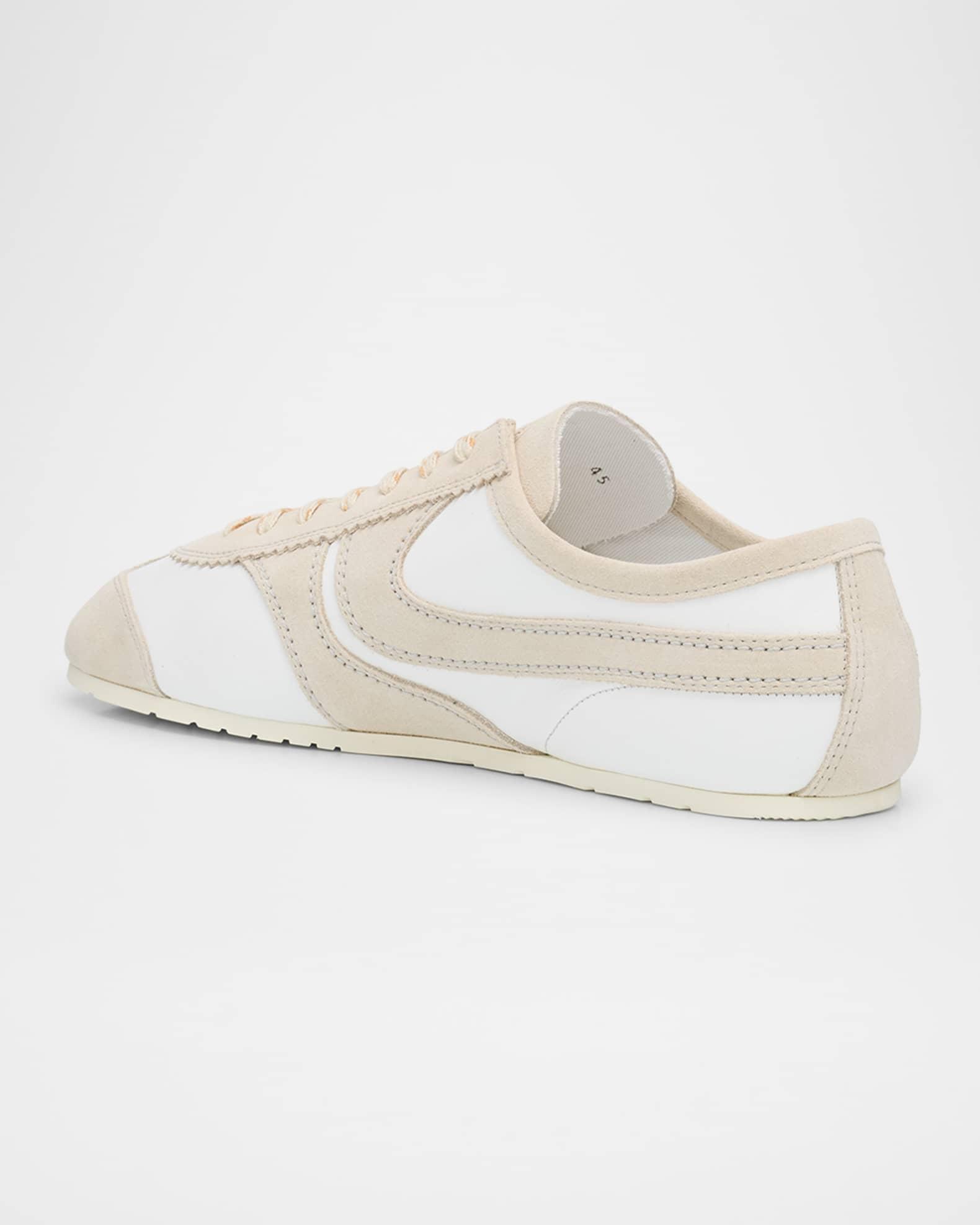 Men's Leather and Suede Low-Top Sneakers Product Image