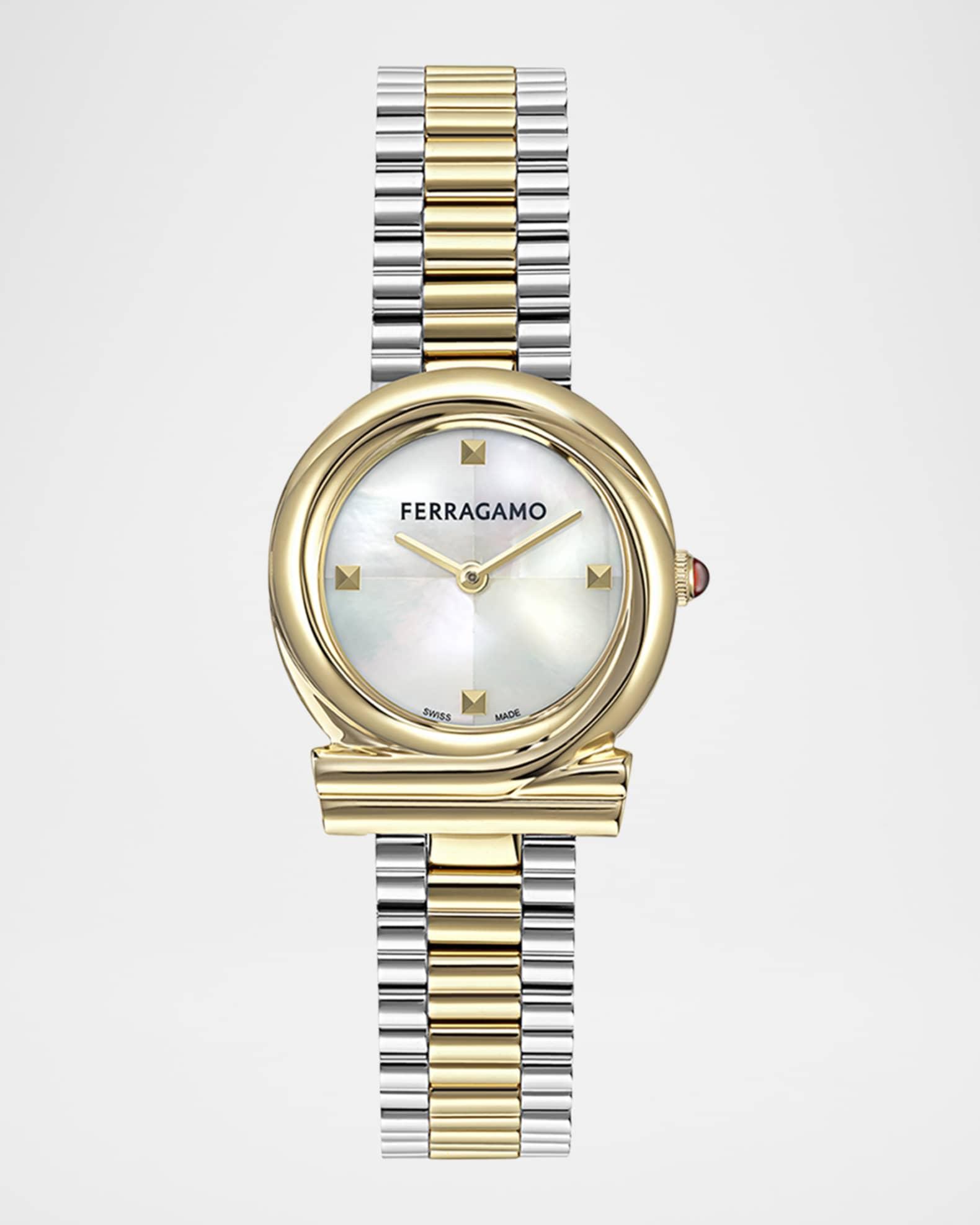 Gancini Twisted 28MM Two Tone Mother of Pearl Watch Product Image