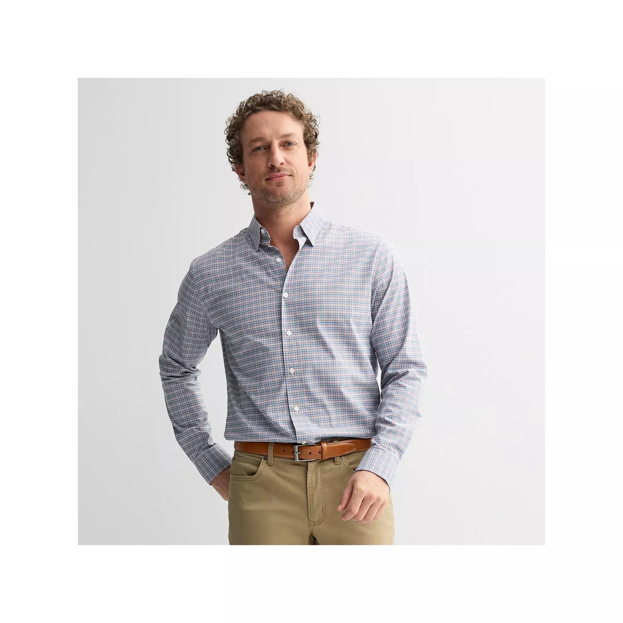 Men's Sonoma Goods For Life® Long-Sleeve Printed Slim Fit Performance Shirt,  Product Image