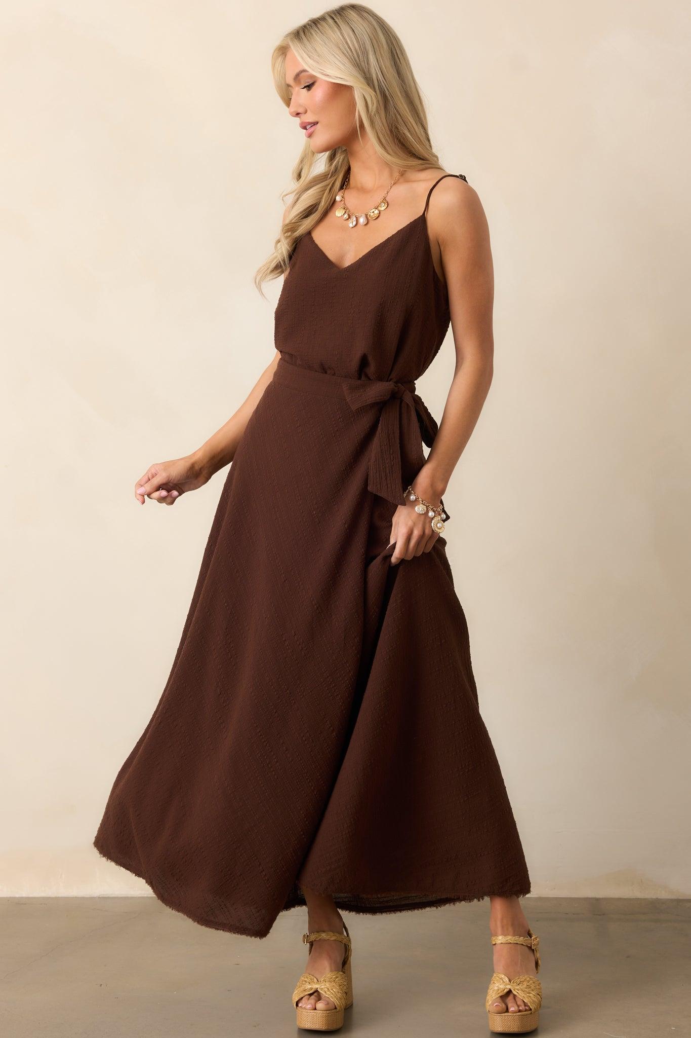 Z Supply Brown Sabel Textured Cotton Cropped Tank Product Image