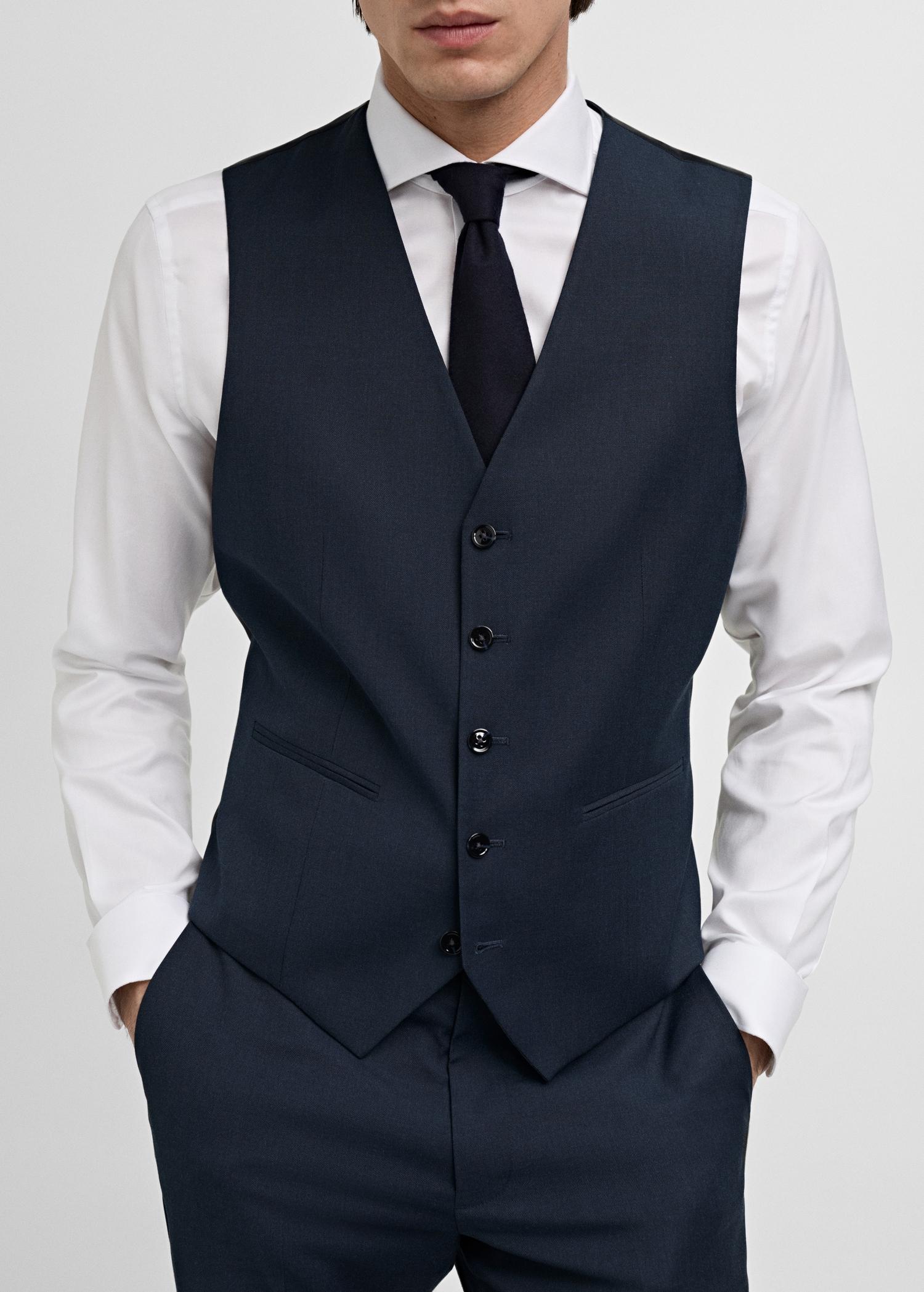 Slim-fit suit waistcoat - Men | MANGO USA Product Image