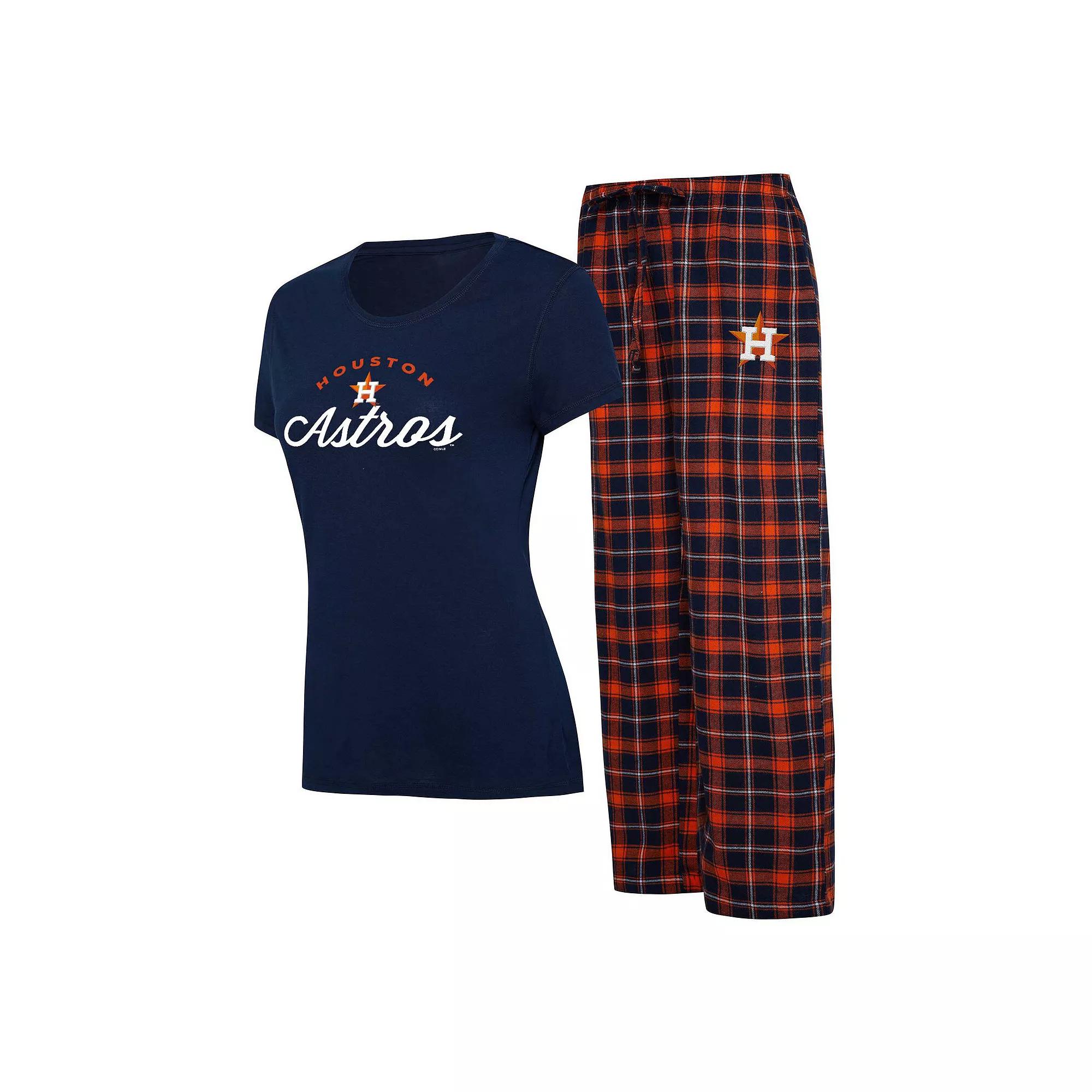 Womens Concepts Sport /Orange Houston Astros Arctic T-Shirt & Flannel Pants Sleep Set Blue Product Image