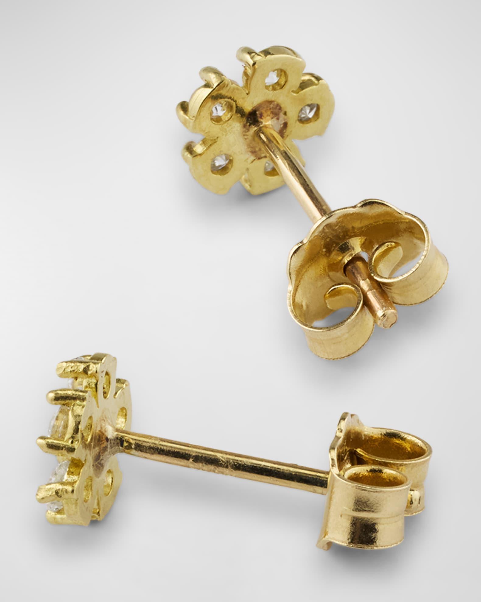 Diamond Flower Stud Earrings Product Image