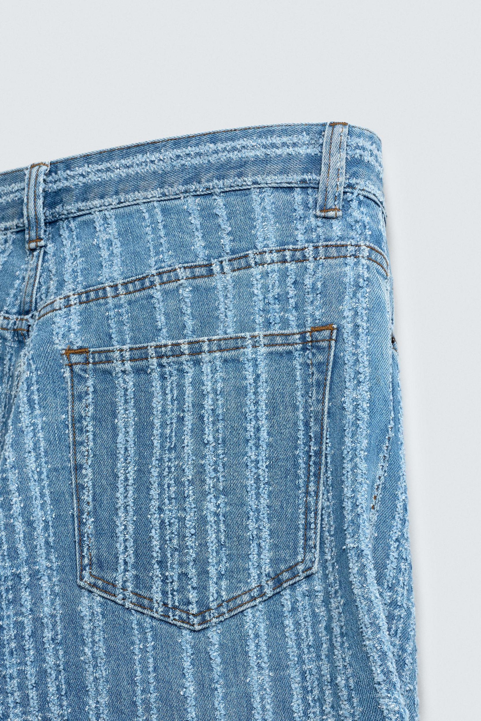 TEXTURED STRIPED JEANS Product Image