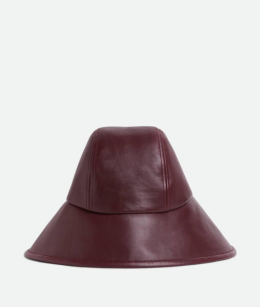 Men's Leather Hat in Aubergine Product Image