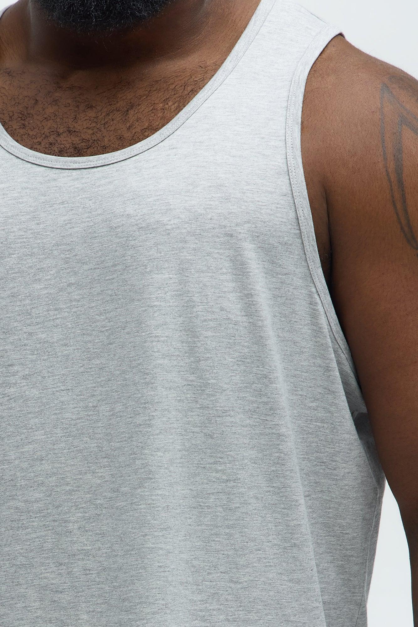 Essential Cotton Lounge Tank - Heather Grey Product Image