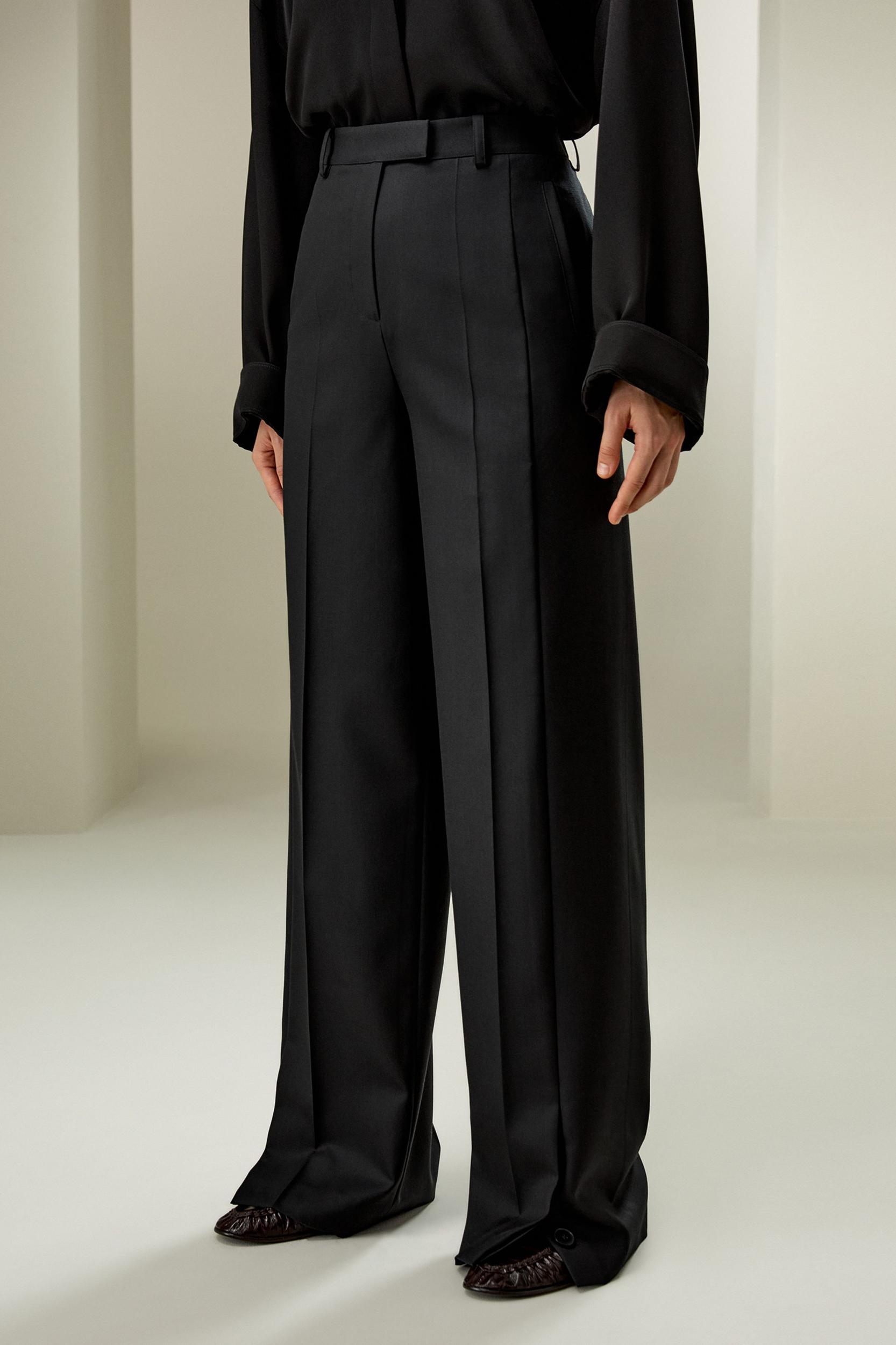 LILYSILK Women'S Wool Slacks - Black Wool Silk Blend - Ultimate Luxury Machine Washable Trousers 16 Product Image