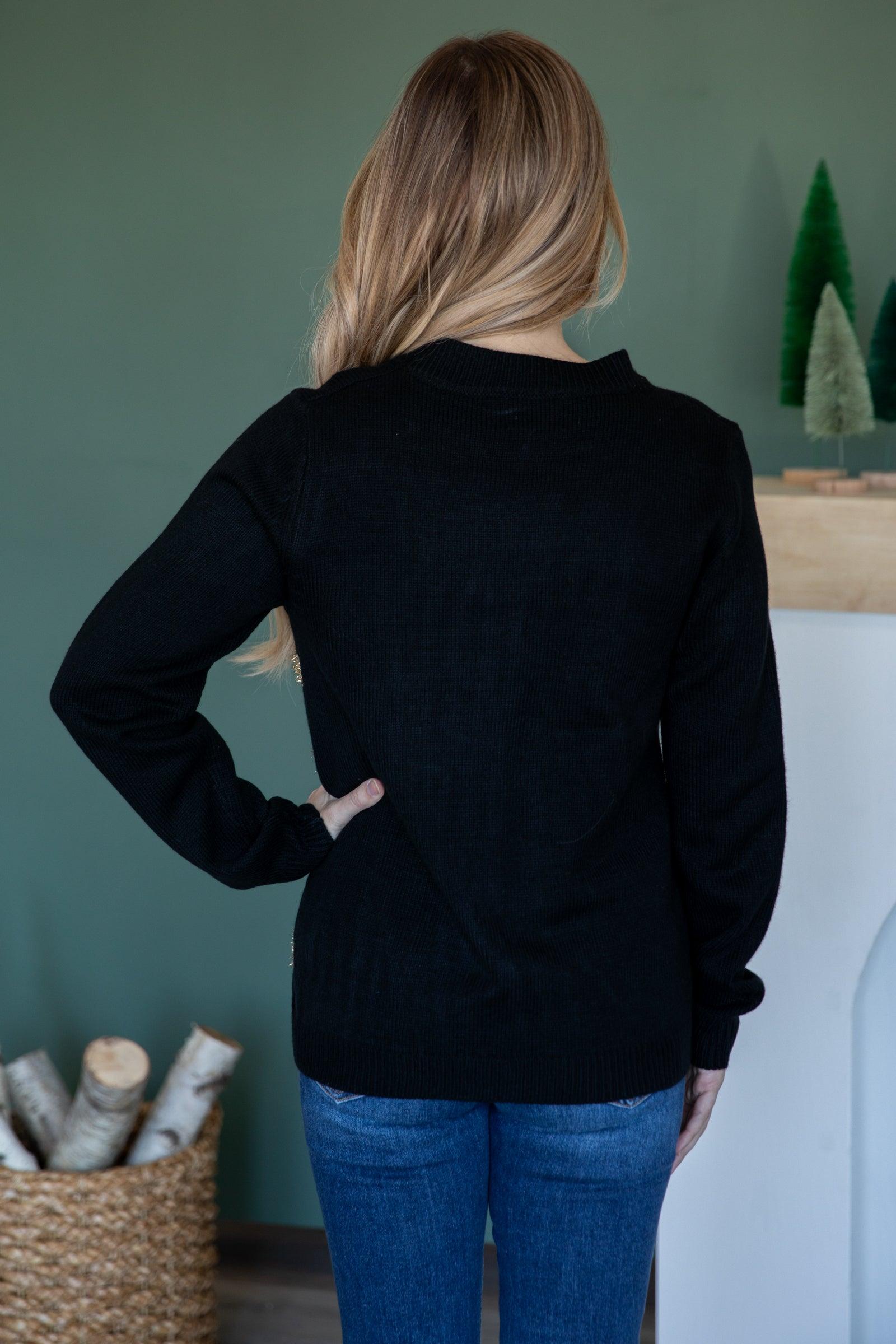 Black Sweater With Gold Lurex Stripes Product Image