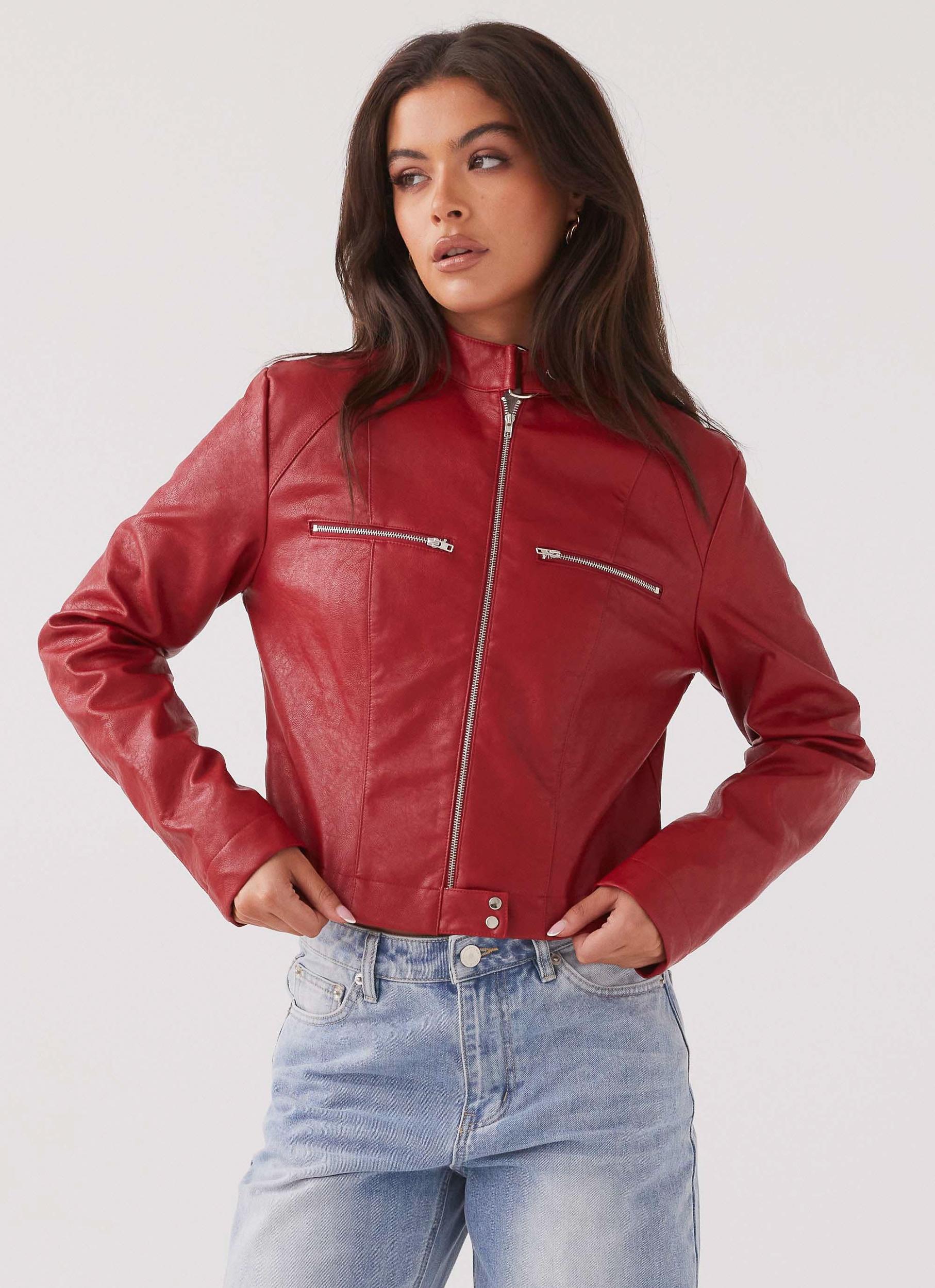 Hot Flame Fitted Jacket - Rouge Red Product Image