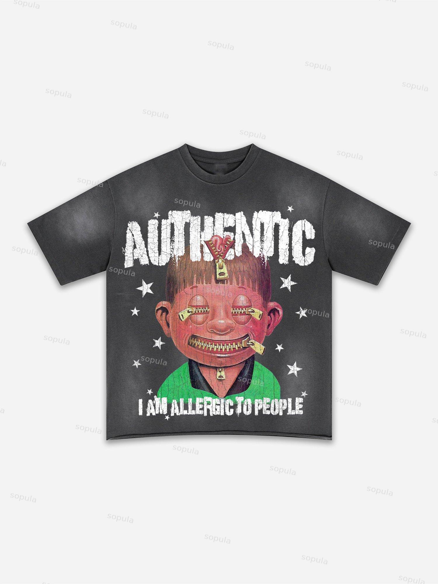 Street Goals Lip Braces Make Vintage Printed Graphic Washed T-shirt Product Image