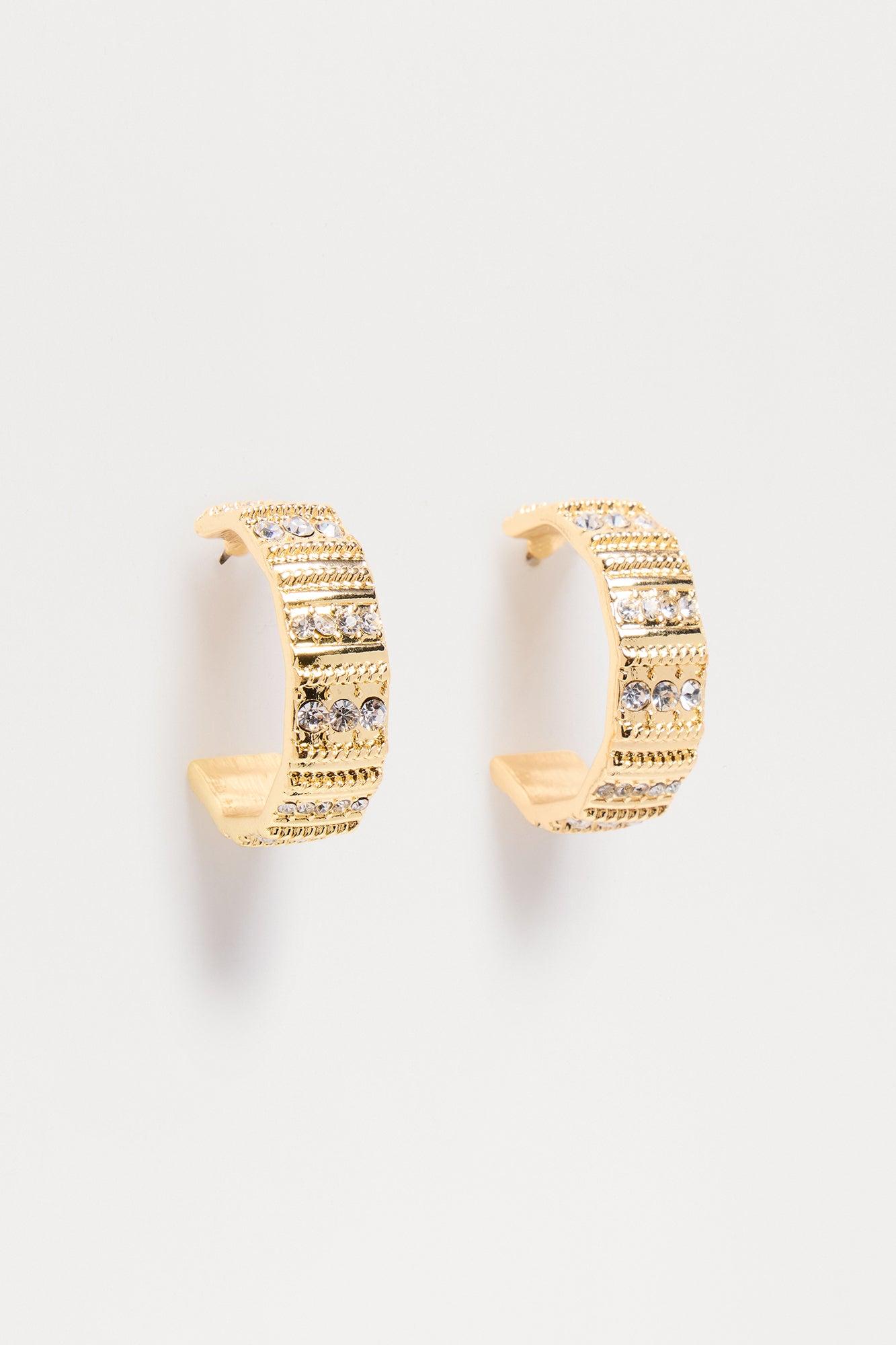 Fancy Talk Hoop Earring - Gold Product Image