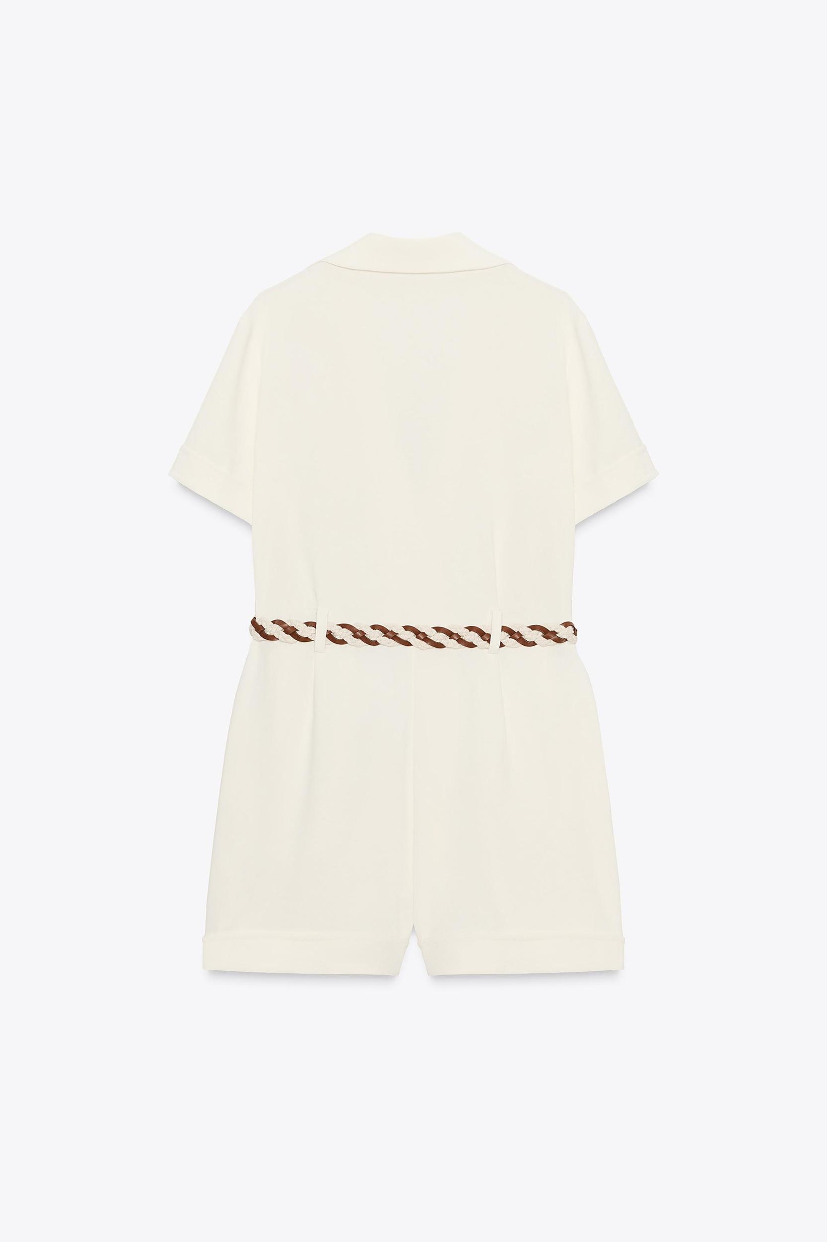 BRAIDED BELT SHORT JUMPSUIT Product Image