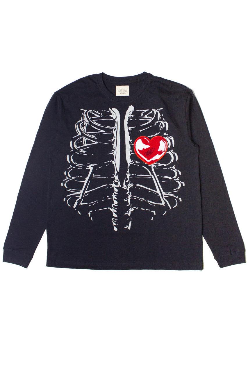 Heart Applique Ribcage Long Sleeve Tee Product Image