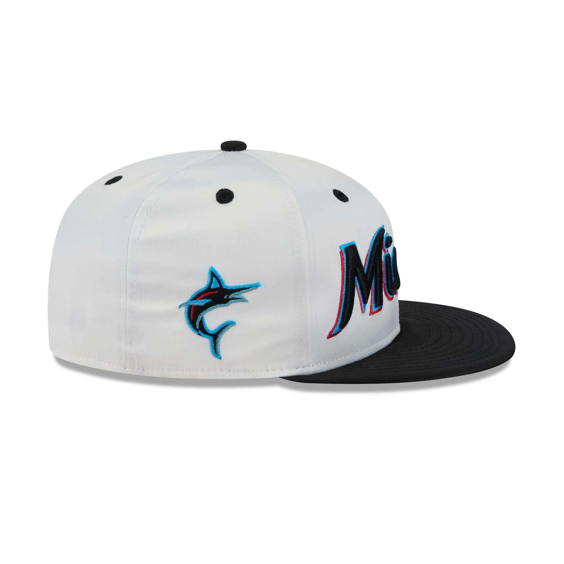 Miami Marlins Spring Satin 59FIFTY Fitted Hat Male Product Image