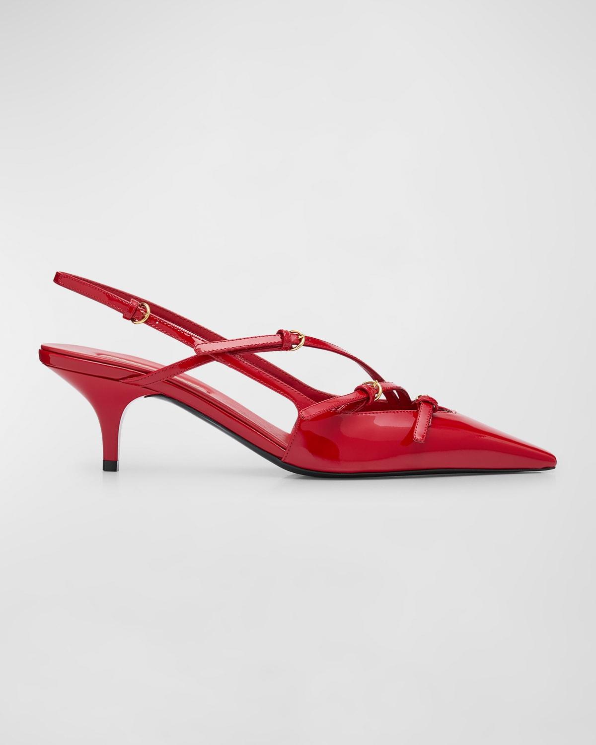 Patent Buckle-Trio Slingback Pumps Product Image