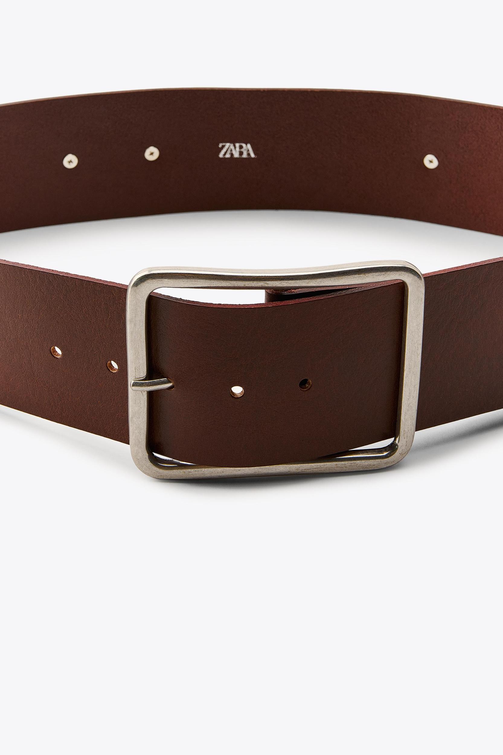 WIDE LEATHER BELT WITH FLOWERS Product Image