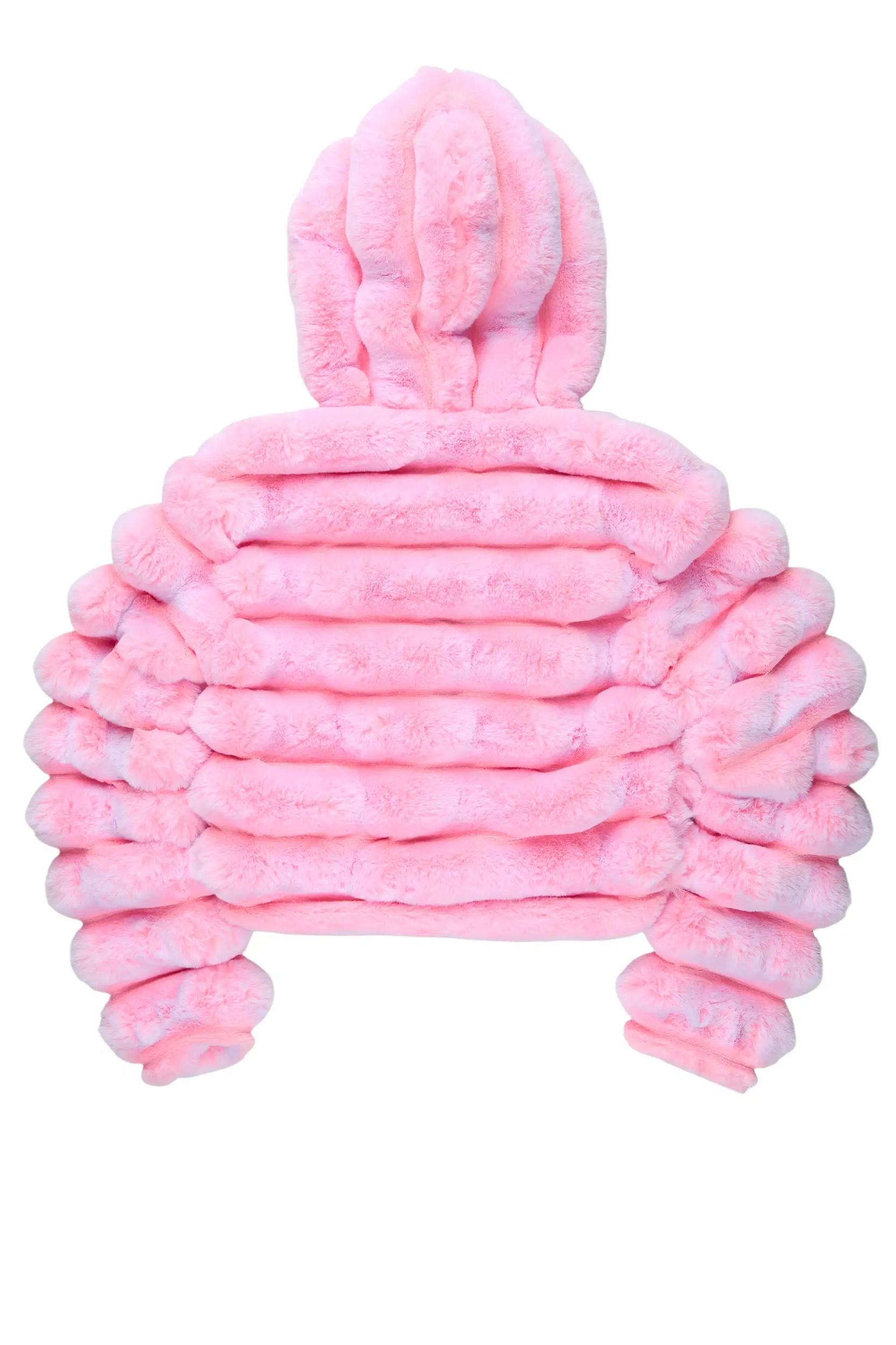 Vinetria Pink Fur Jacket With Hood Female Product Image