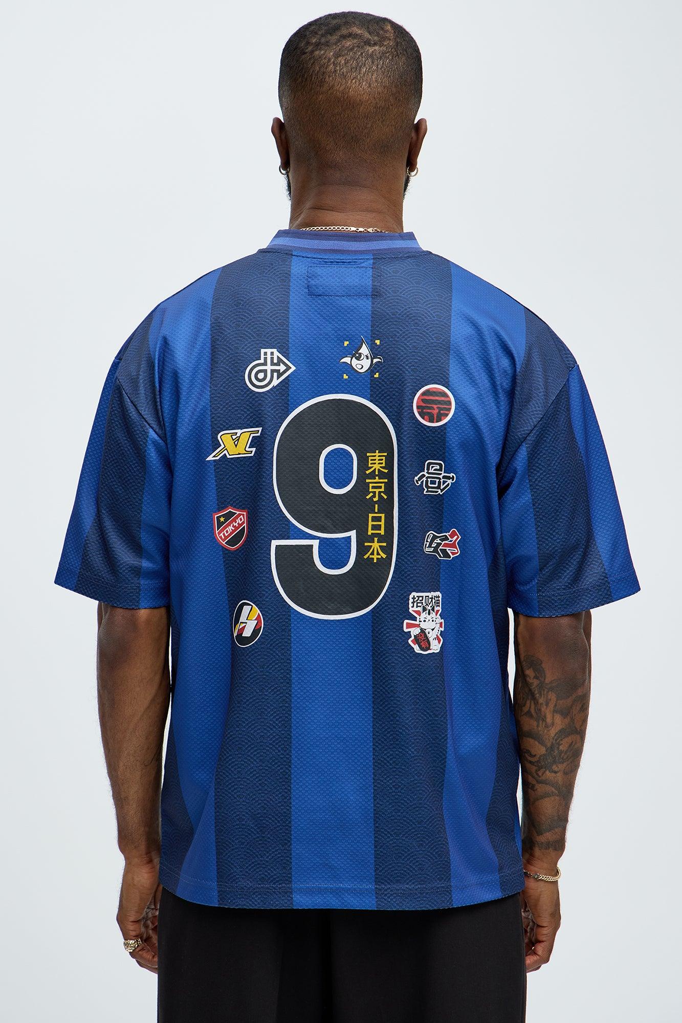 Tokyo Striped Short Sleeve Soccer Jersey - Navy/combo Product Image