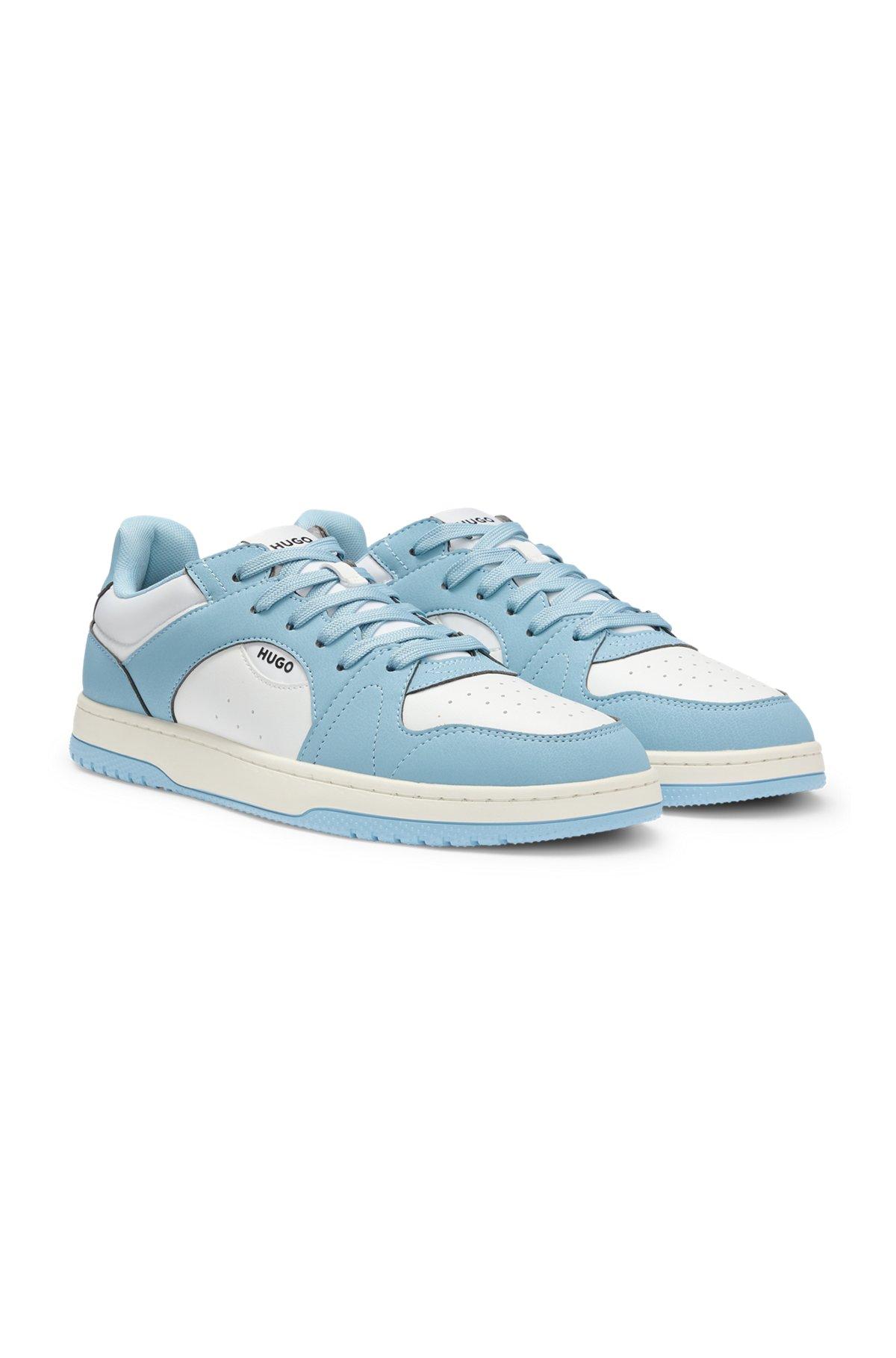 Low-top trainers with faux leather Product Image