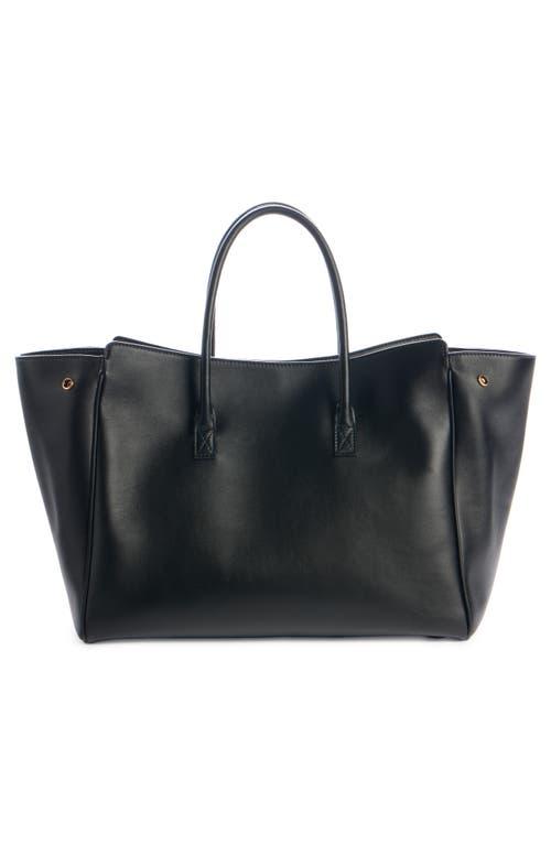 BALENCIAGA Women Black Leather Mini Carry All Hampton Shopping Bag Product Image