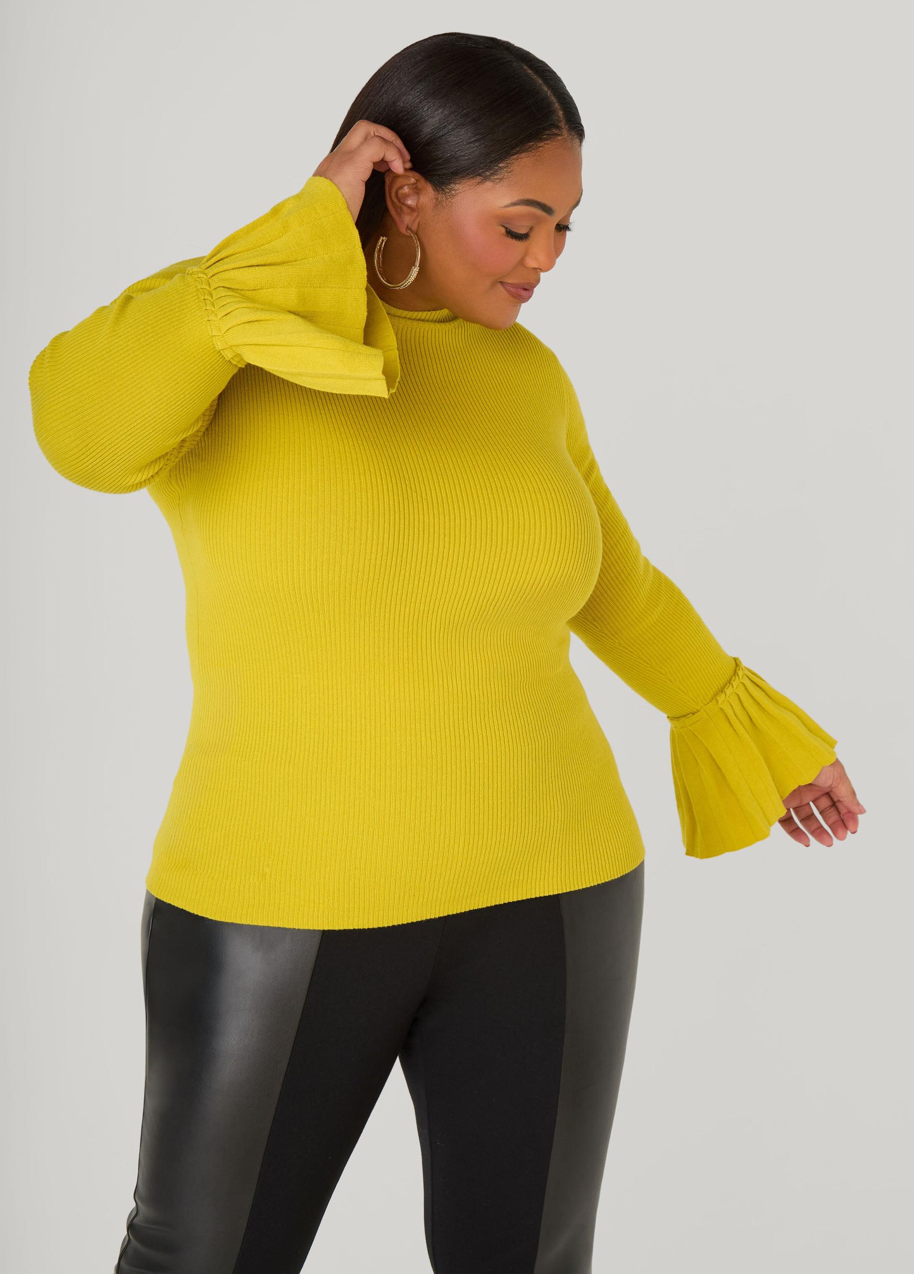 Pleated Bell Sleeve Sweater Product Image