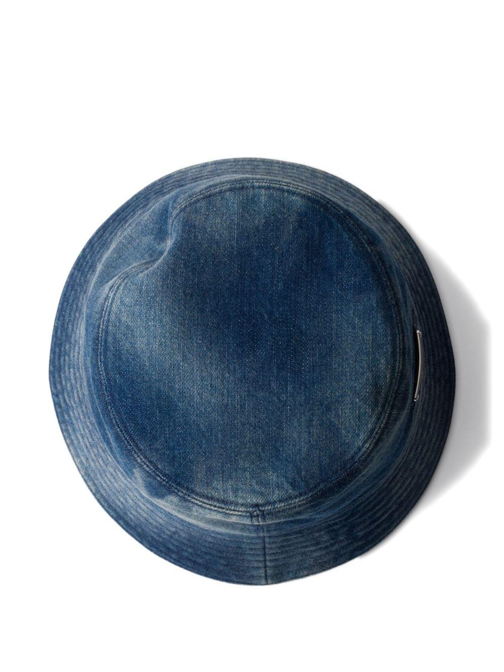 triangle-logo denim bucket hat Product Image