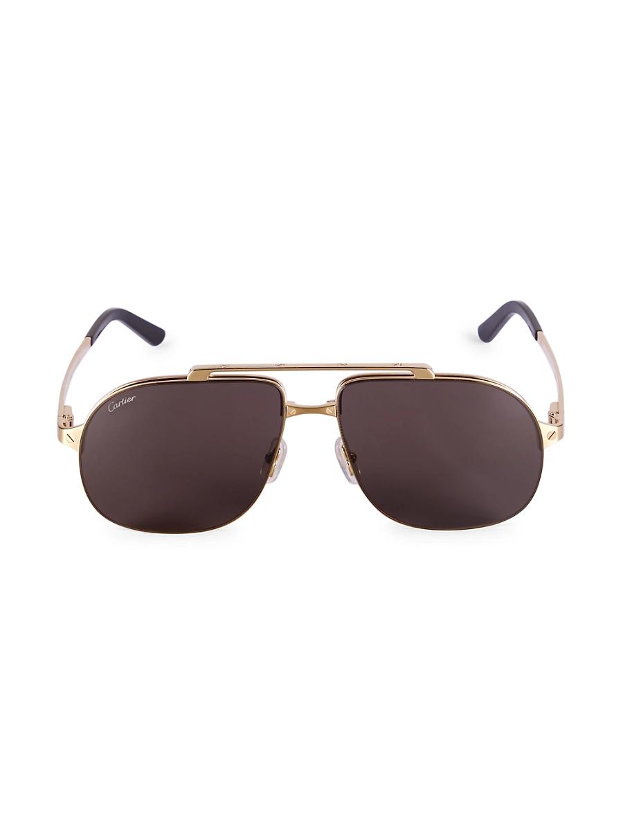 Mens Santos Evolution 24K Gold-Plated 61MM Pilot Sunglasses Product Image