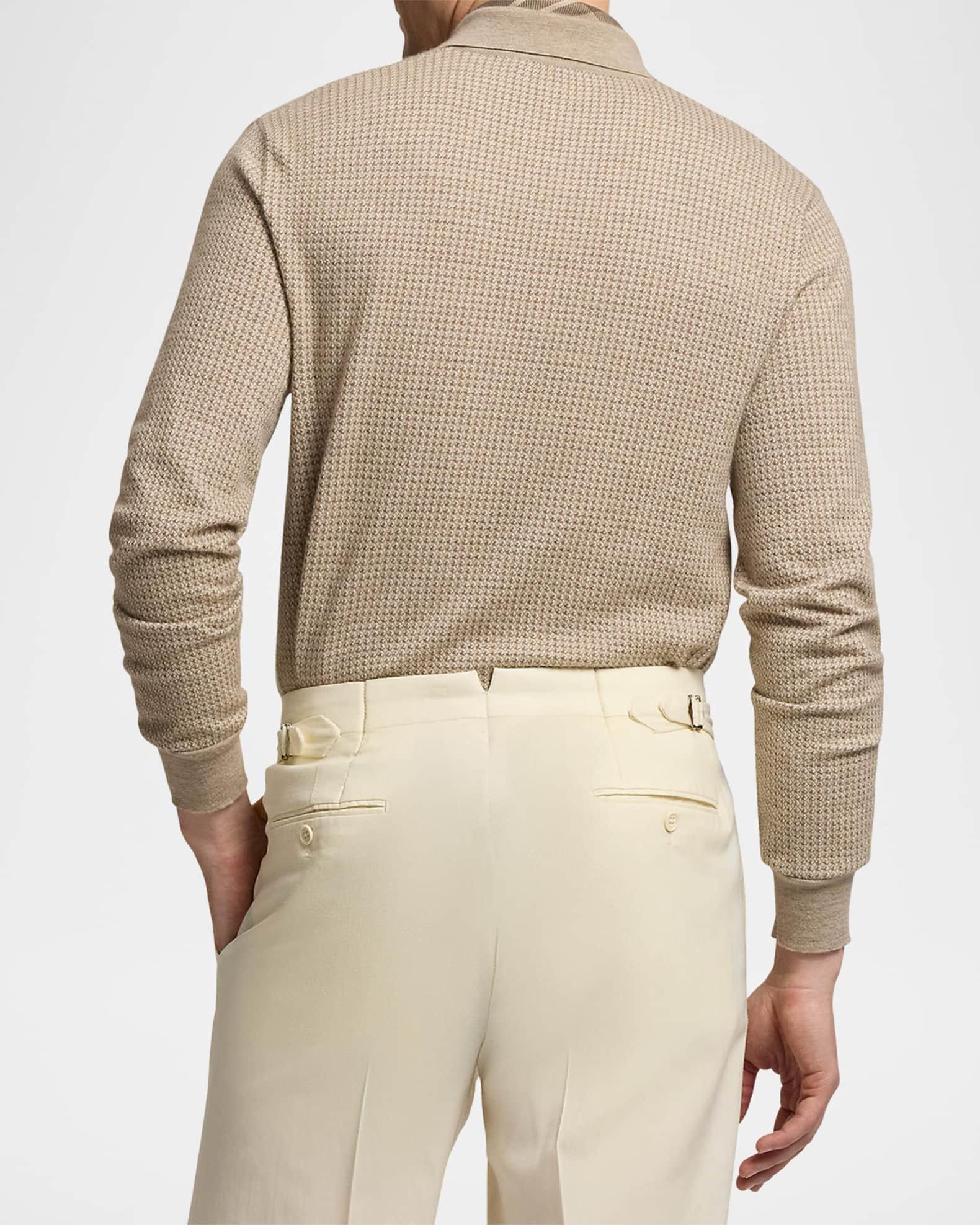 Men's Cashmere Waffle Knit Polo Sweater Product Image