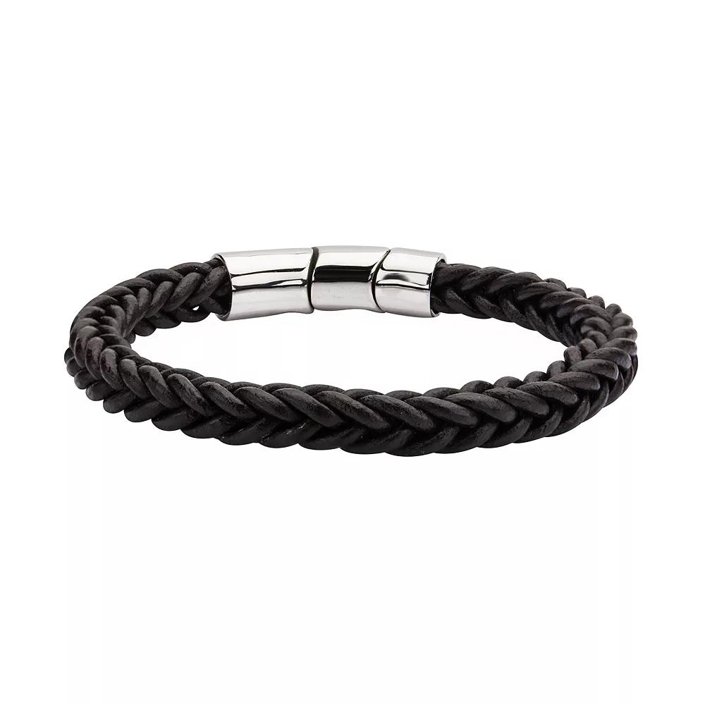 DANTE Men's Braided Brown Leather Magnetic Bracelet,  Product Image