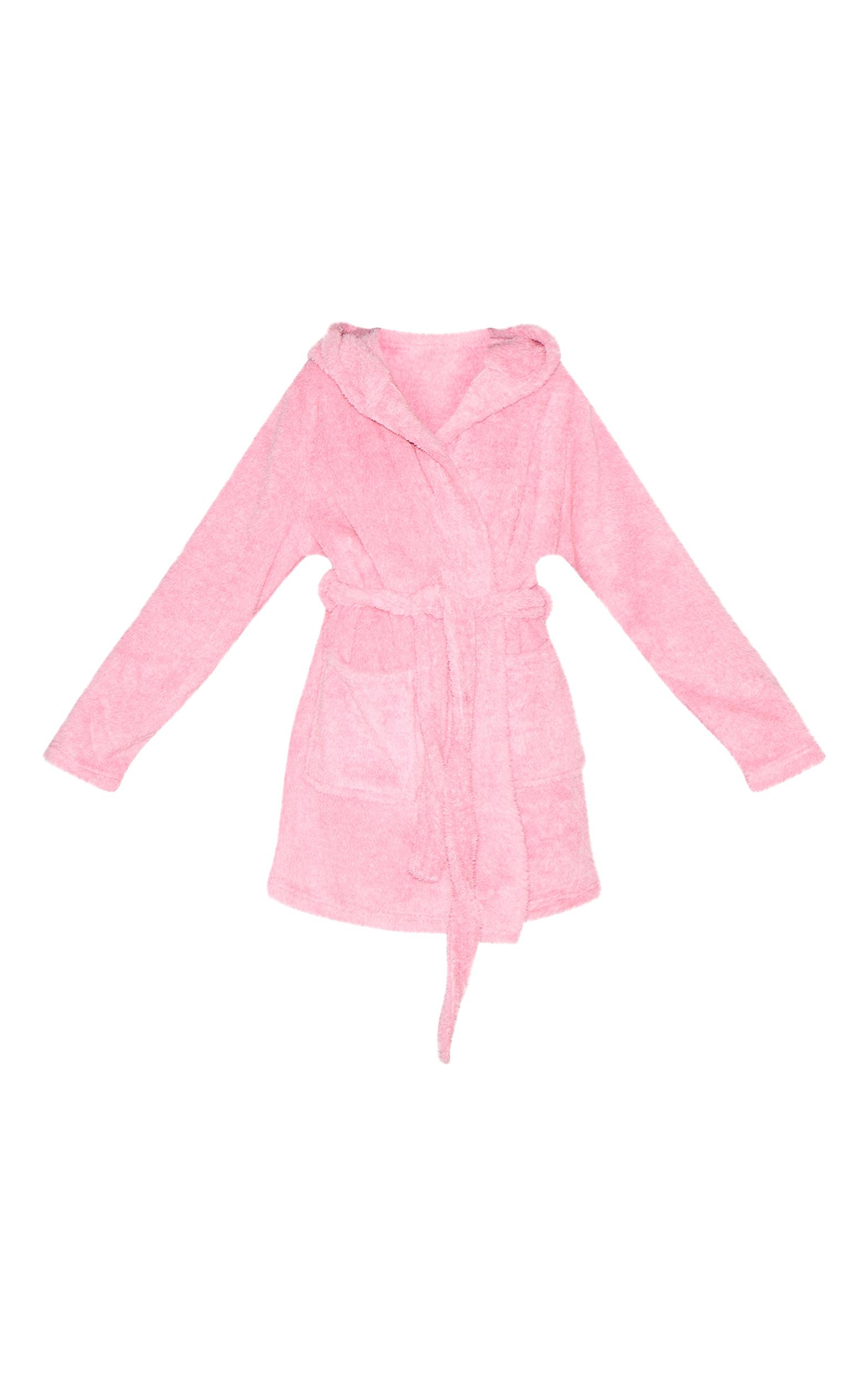 PRETTYLITTLETHING Pink Fluffy Bath Robe Product Image