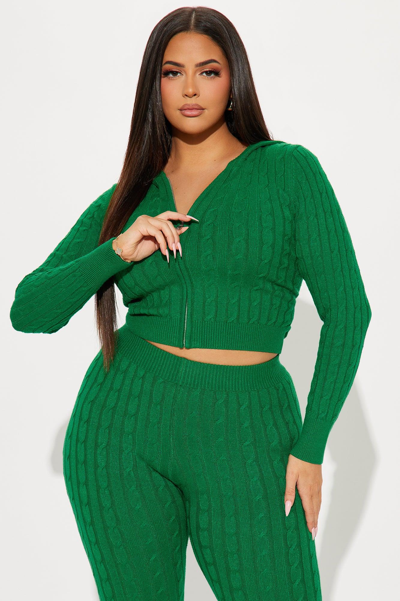 Rylee Sweater Legging Set - Kelly Green Female Product Image