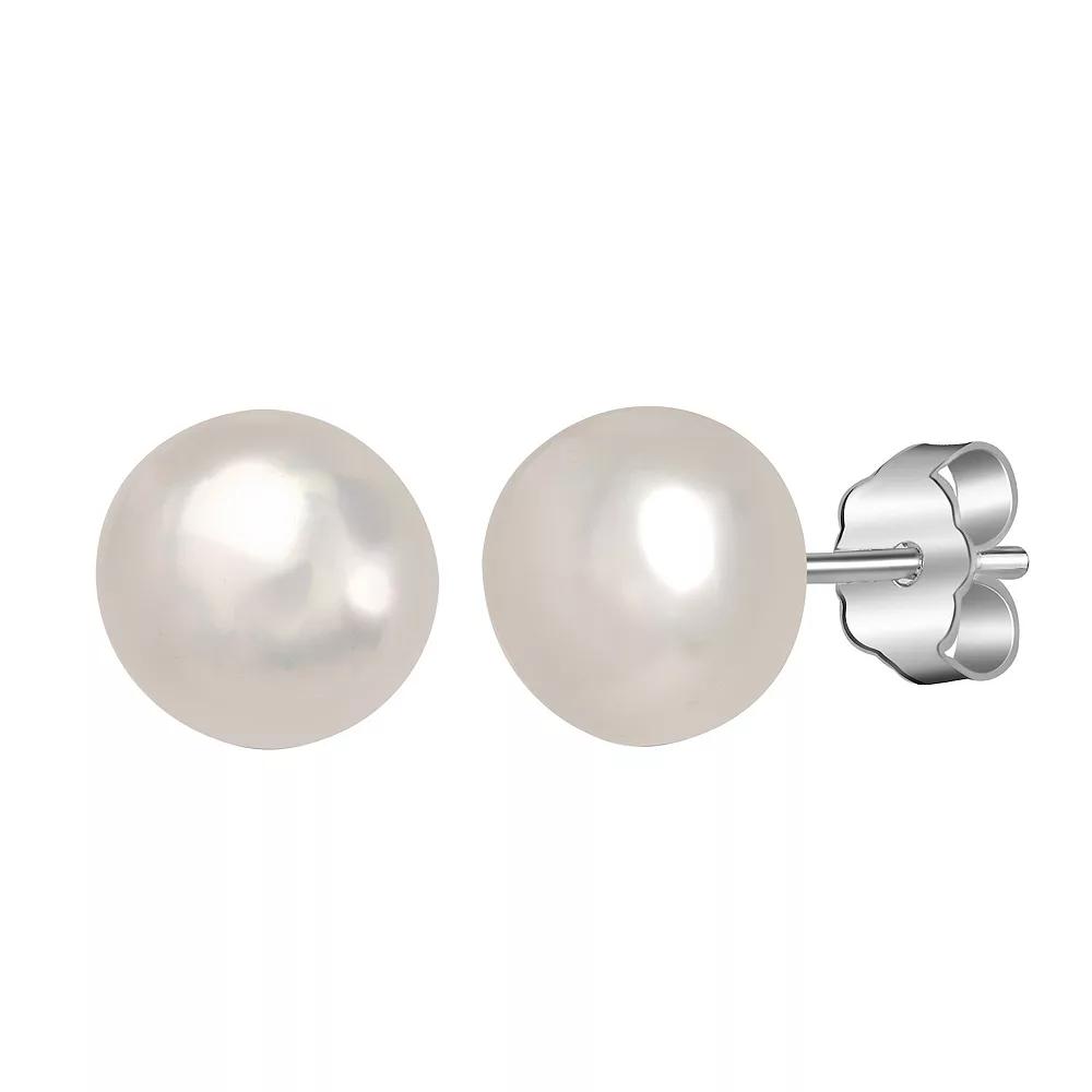 Gemistry Sterling Silver Freshwater Cultured Pearl Stud Earrings, Women's, Gold Tone Product Image
