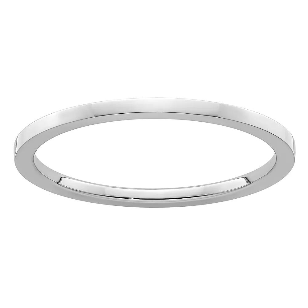 Stacks & Stones 10k Gold 1.2 mm Flat Stackable Band, Women's, Size: 8, 10k White Gold Product Image