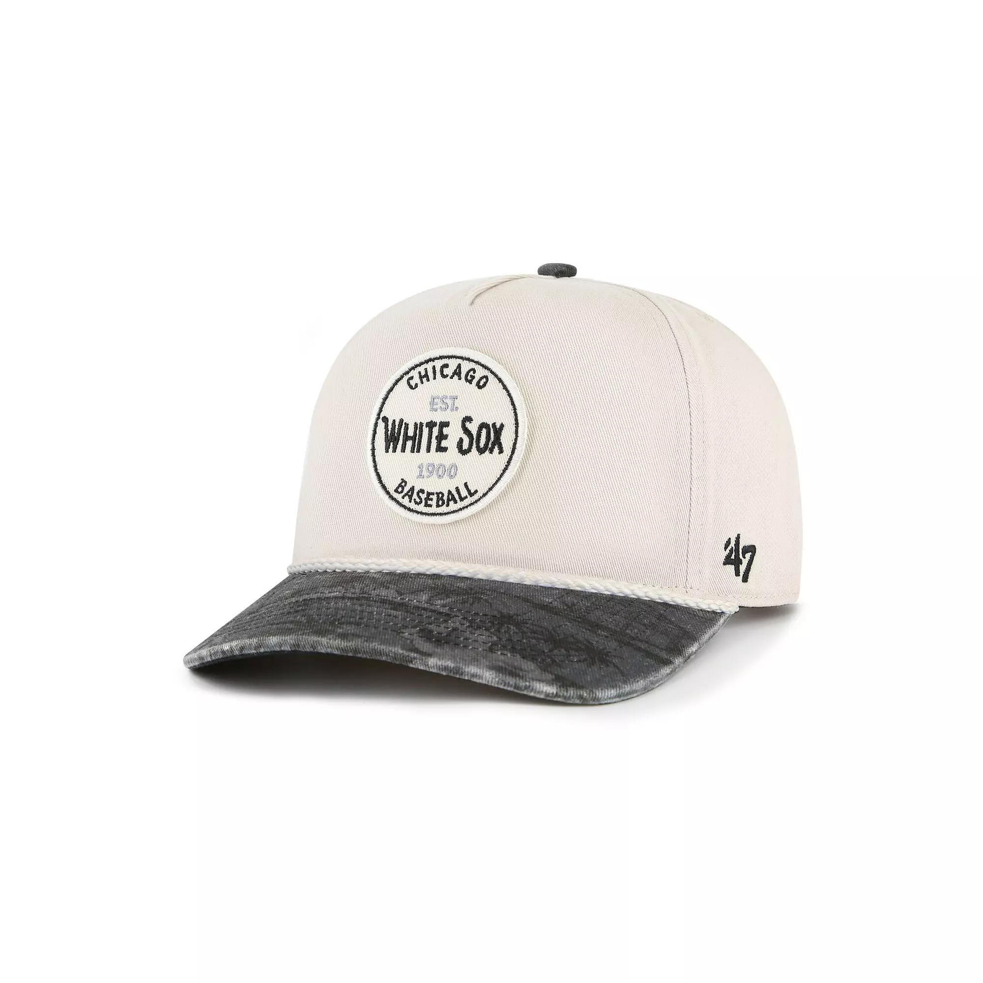 Men's '47 Cream/Black Chicago White Sox Fiji Rope Hitch Adjustable Hat, Beige Product Image