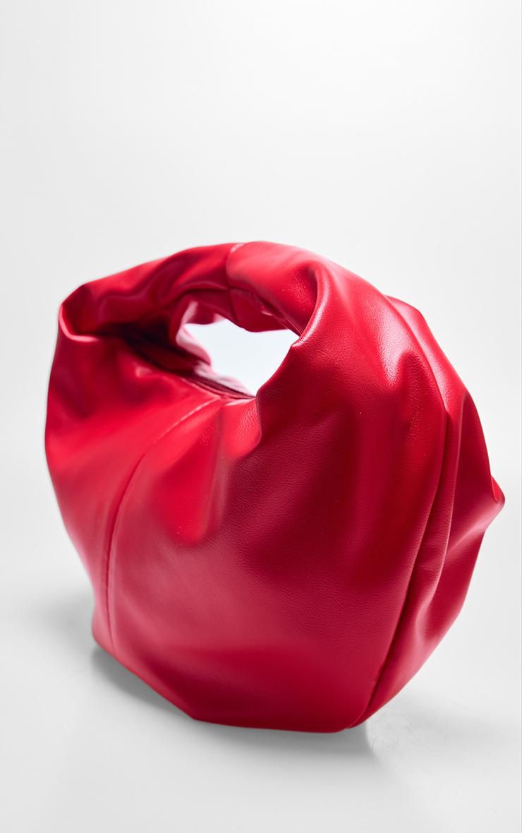 Cherry Red Pu Round Mini Grab Bag Product Image