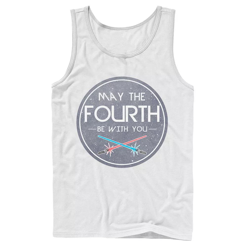 Men's Star Wars May The Fourth Be With You Lightsaber Clash Poster Tank Top,  Product Image