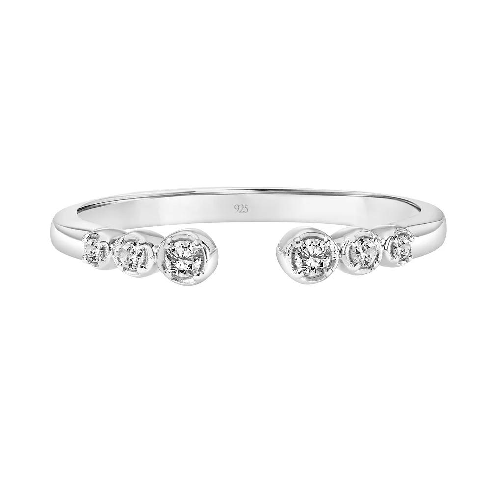 Love Always Sterling Silver 1/10 Carat T.W. Diamond Open Stackable Ring, Women's, Size: 5 Product Image
