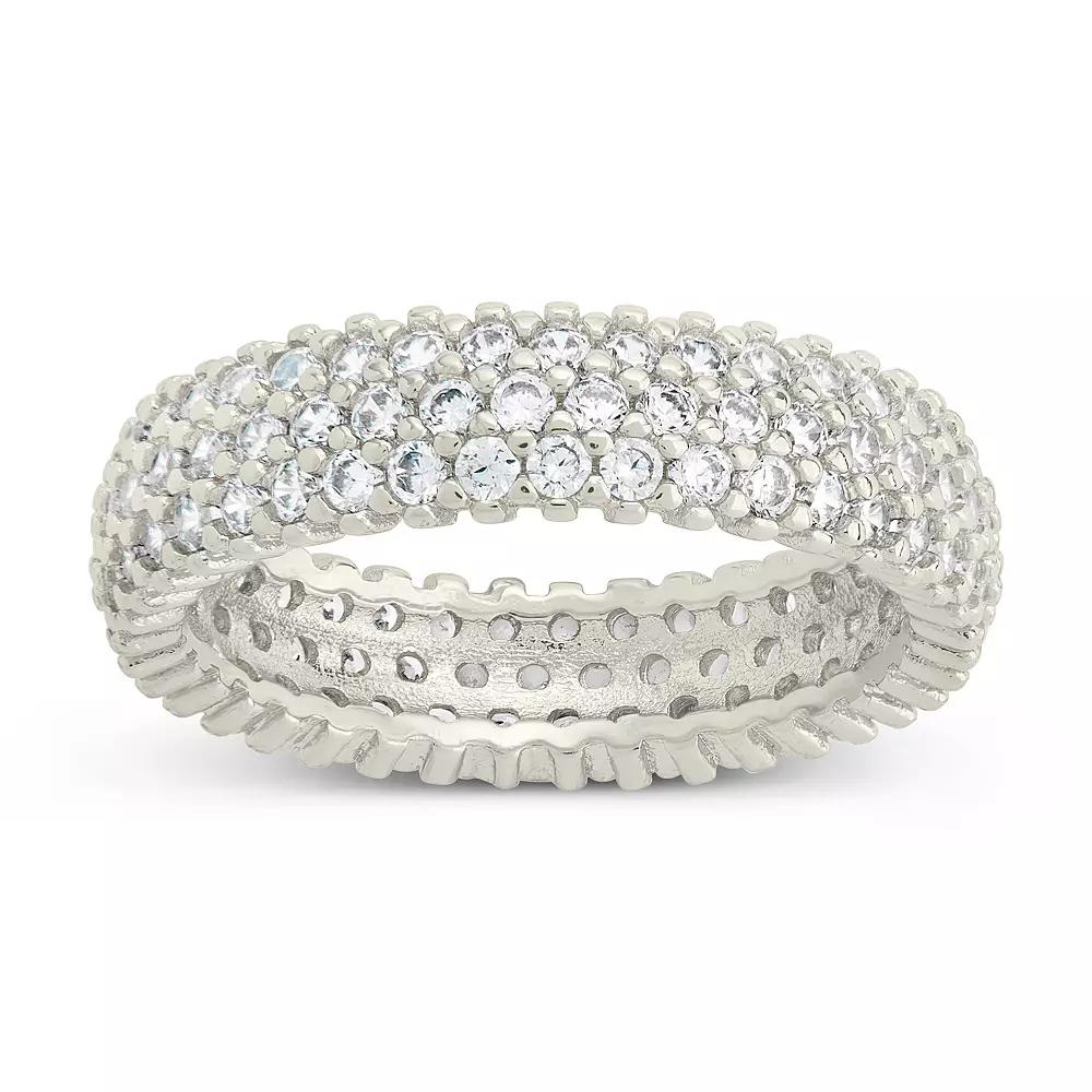 MC Collective Cubic Zirconia Eternity Ring, Women's, Size: 6, Silver Tone Product Image