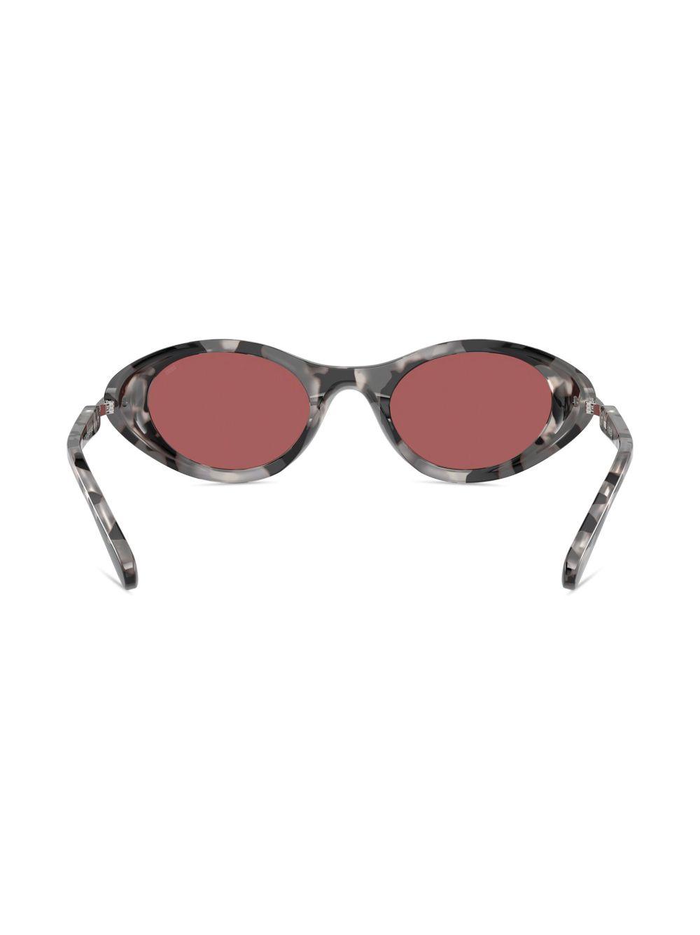 camouflage-print oval-frame sunglasses Product Image