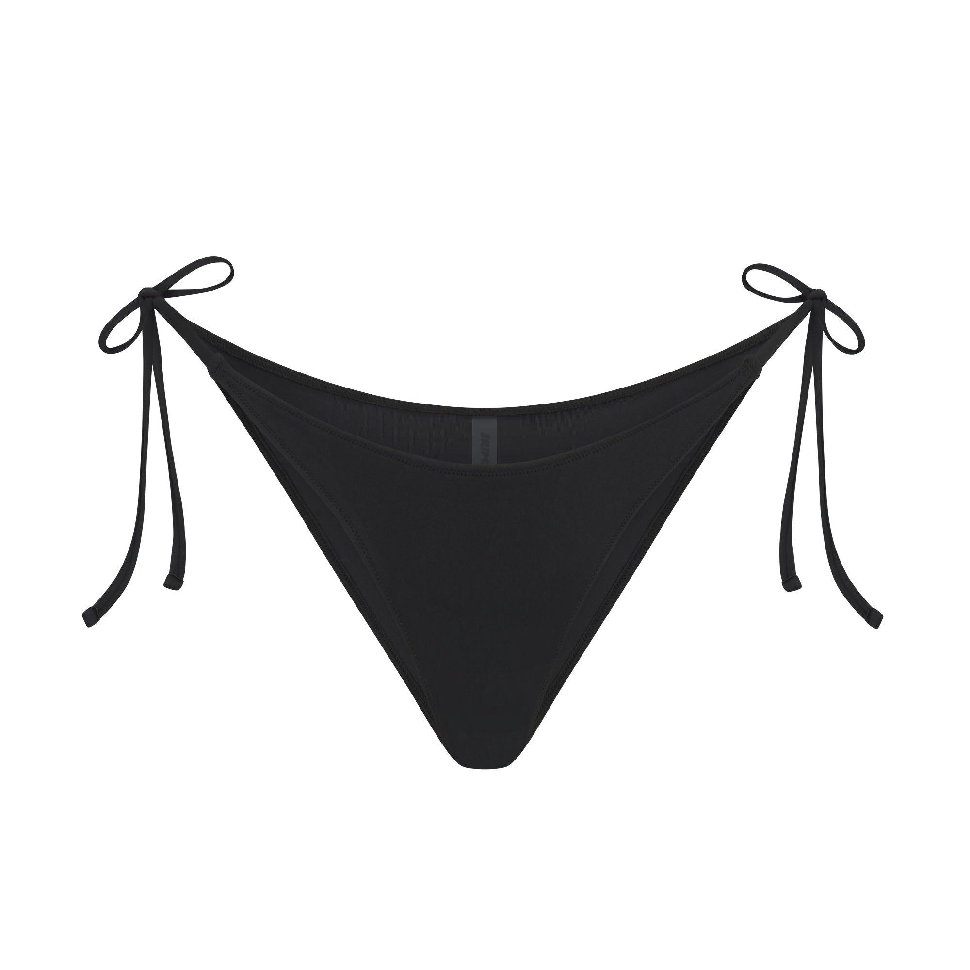 SIGNATURE SWIM DIPPED TIE BIKINI BOTTOM | ONYX Product Image
