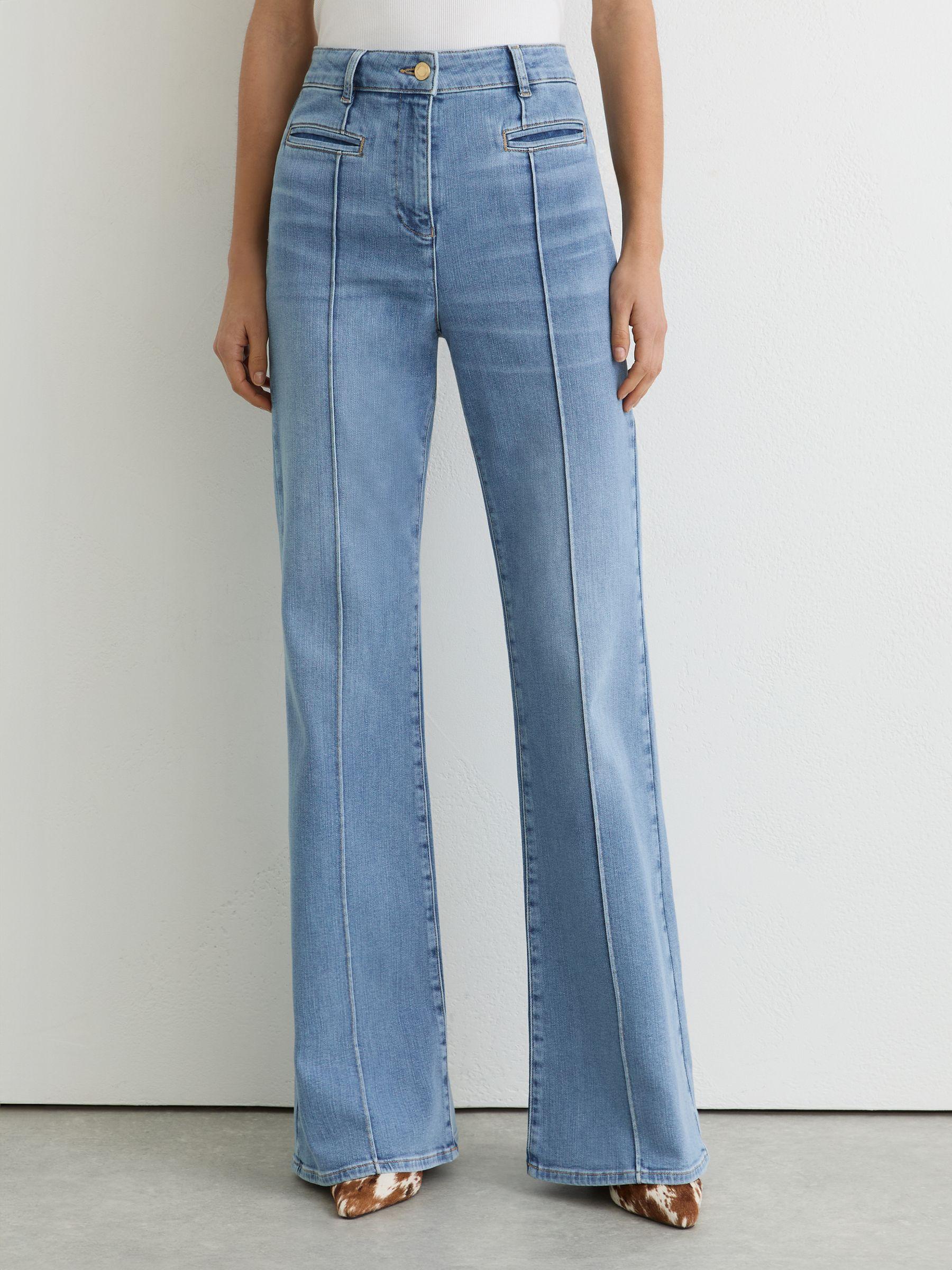Petite Slim-Leg Mid-Rise Jeans in Mid Blue Product Image