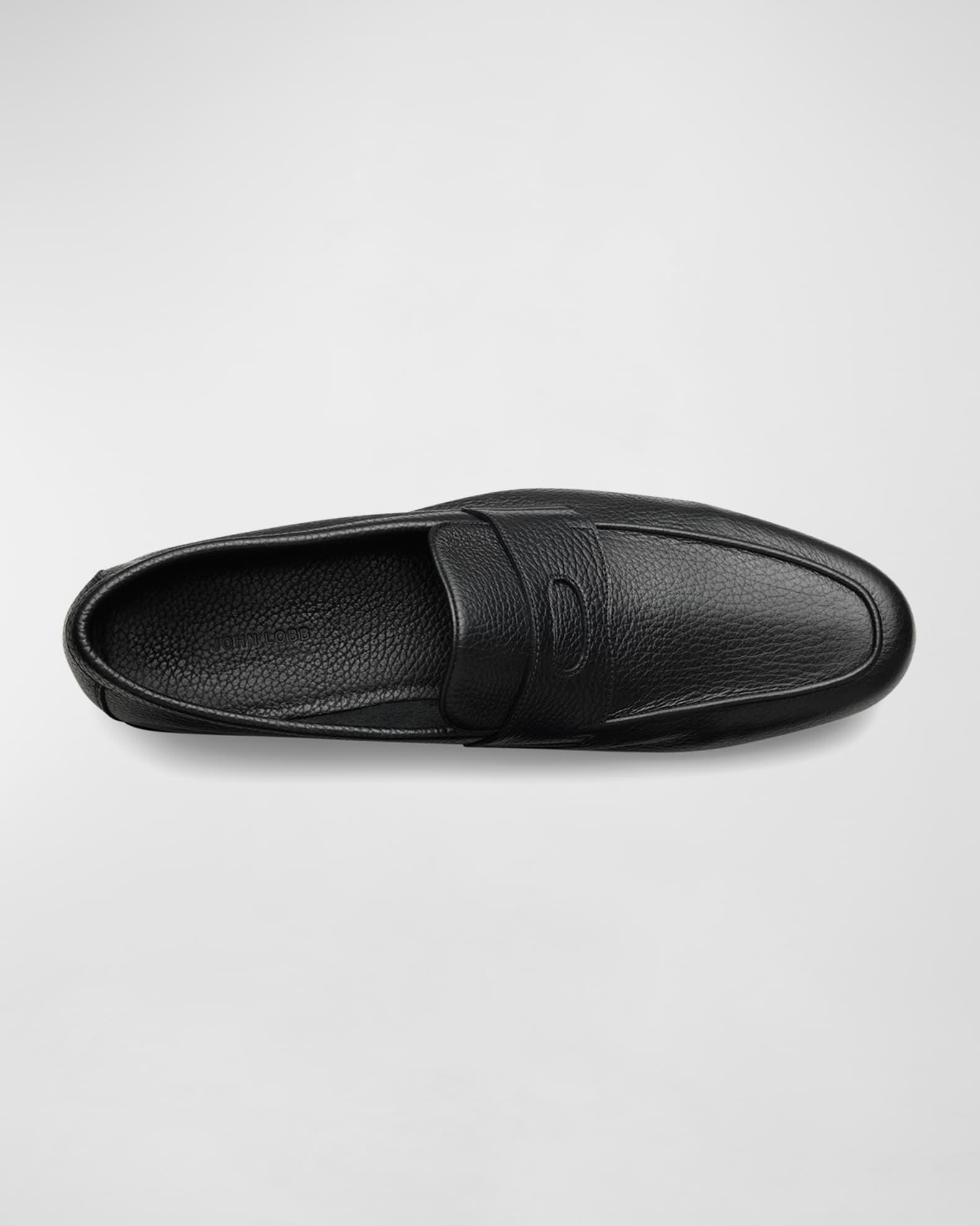 Mens Thorne Pebble-Grained Leather Penny Loafers Product Image