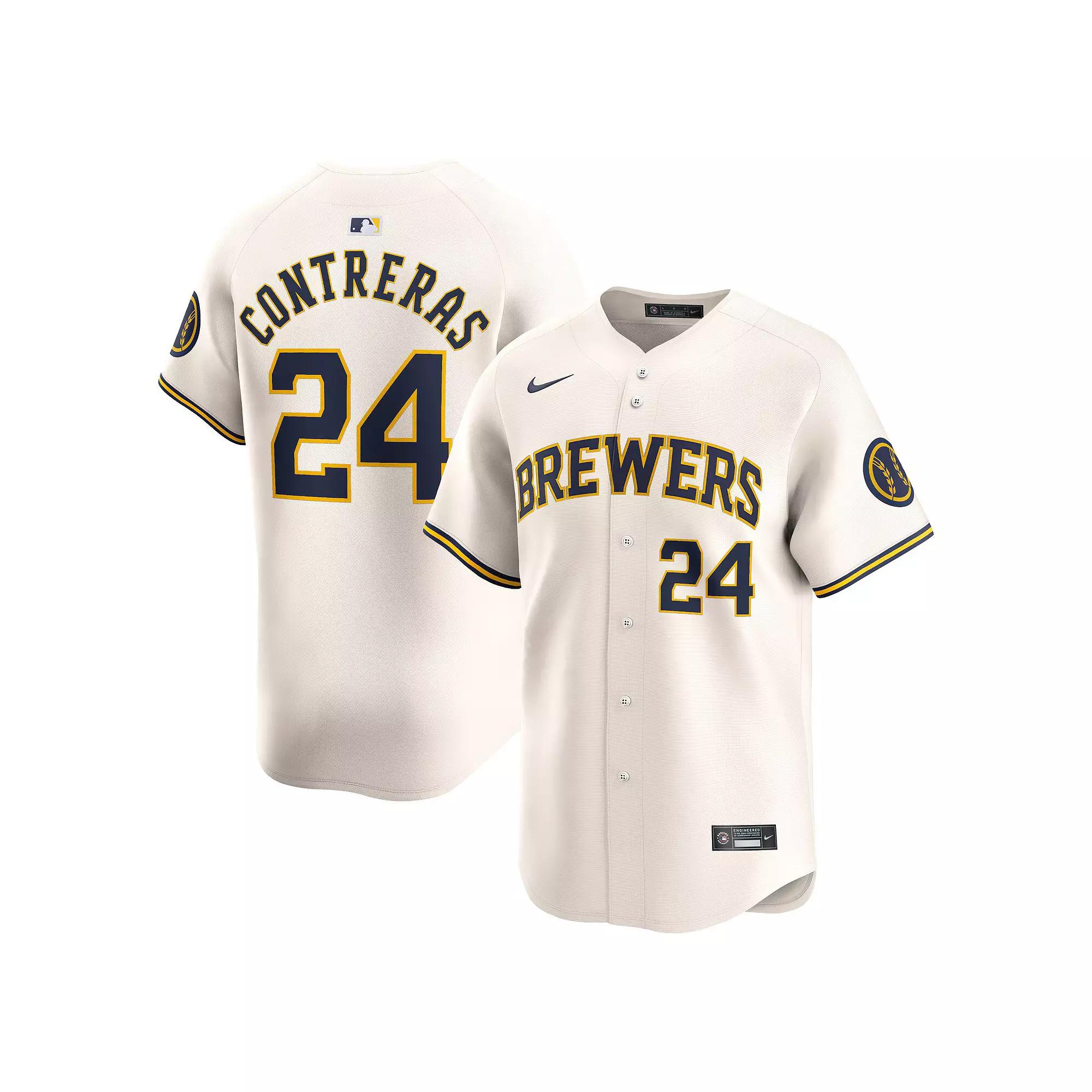 Men's Nike William Contreras Cream Milwaukee Brewers Home Limited Player Jersey,  Product Image