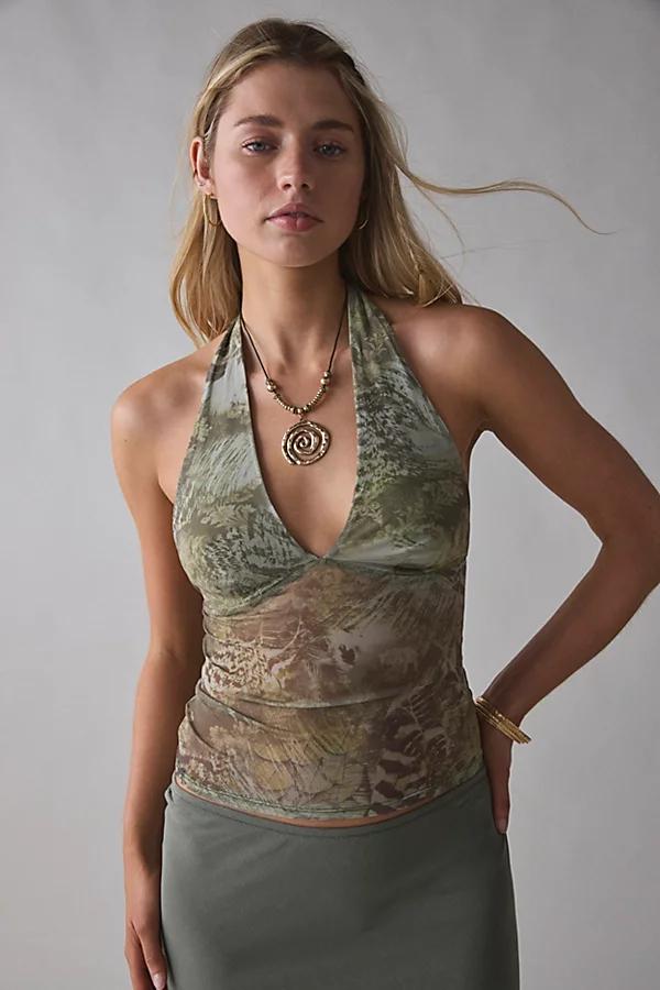 Silence + Noise Camellia Mesh Halter Top Womens at Urban Outfitters Product Image