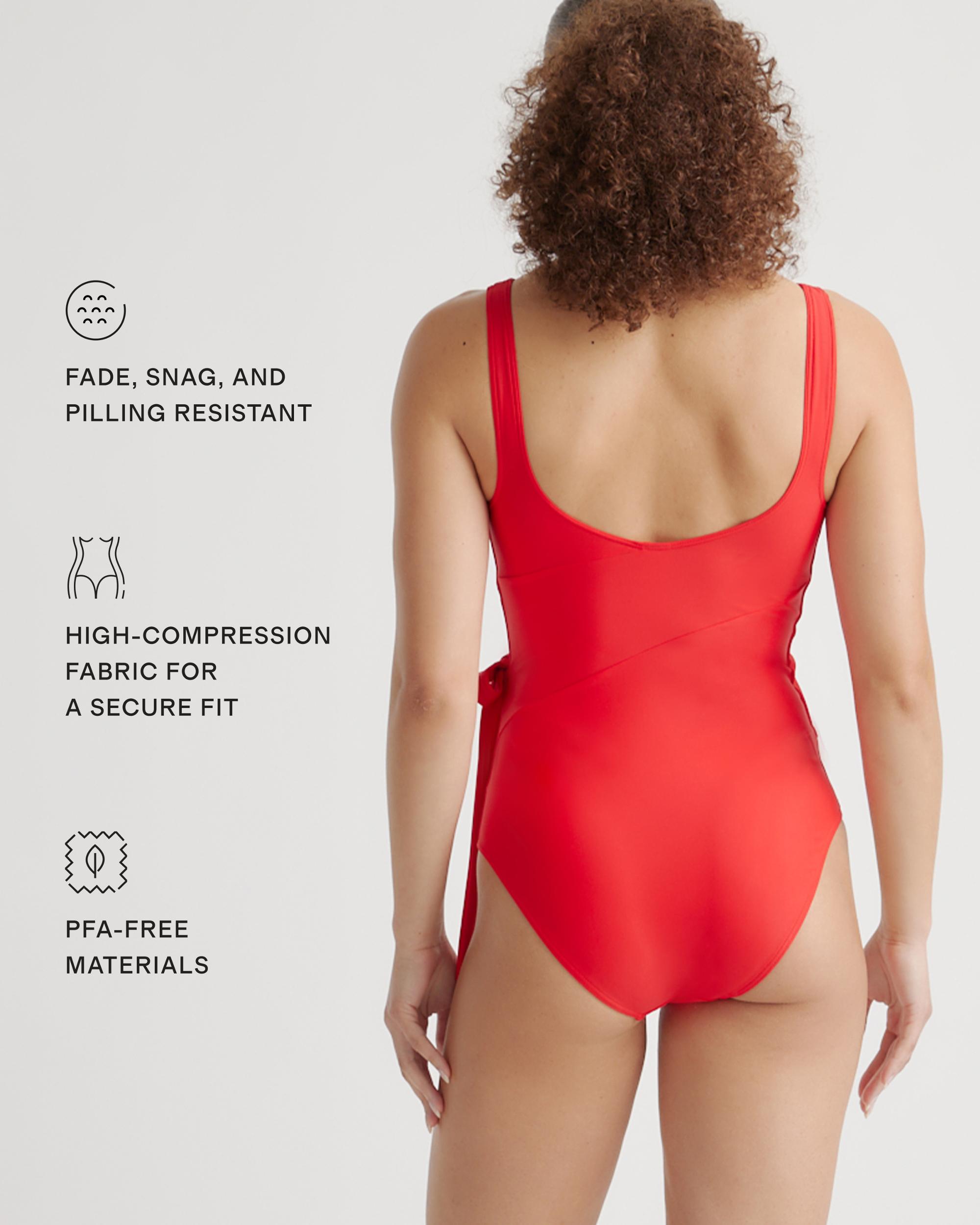Quince | Women's Italian Wrap One-Piece Swimsuit 78% Recycled Polyamide, 22% Spandex Product Image