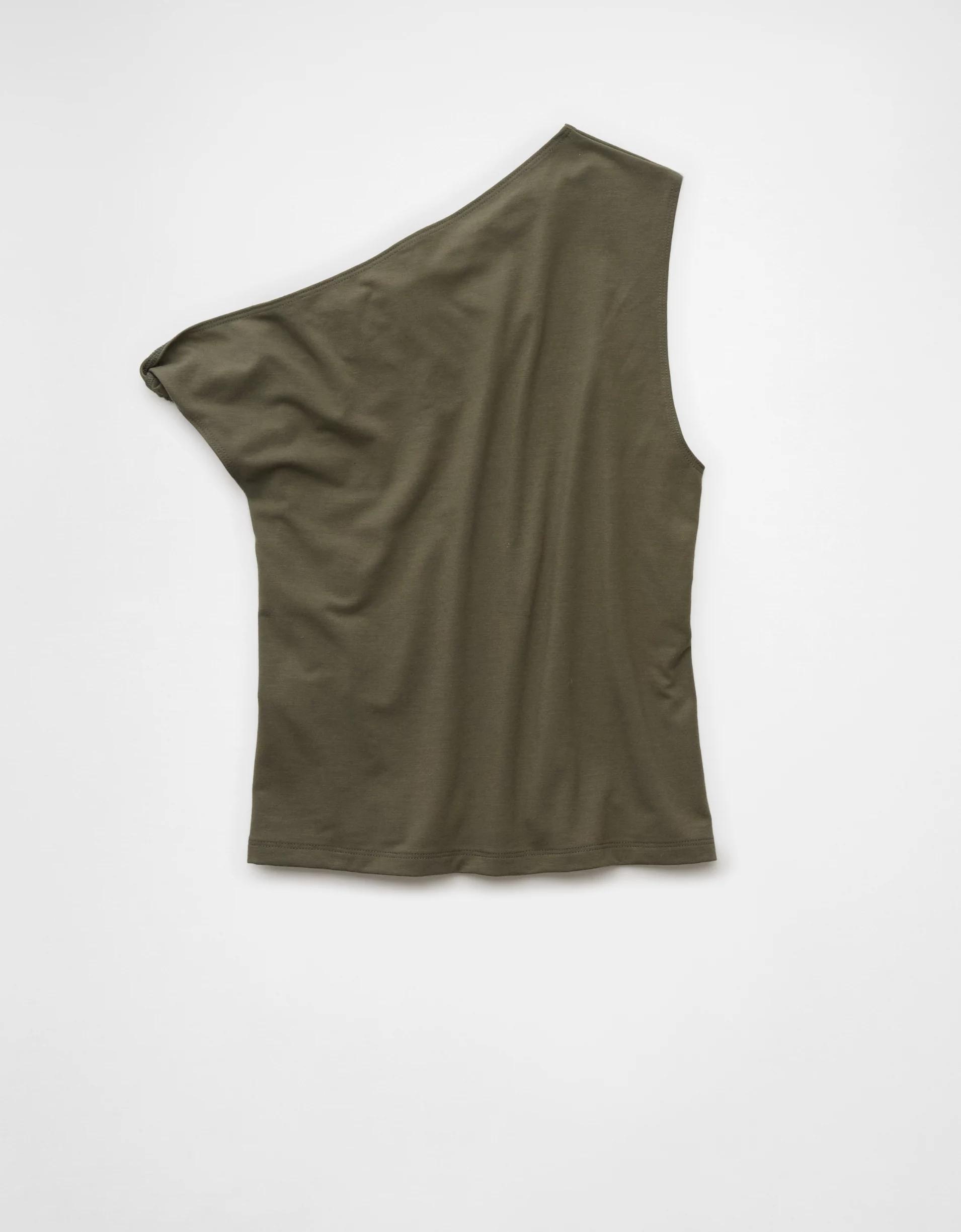 AE Asymmetrical Twist Shoulder Tank Top Product Image