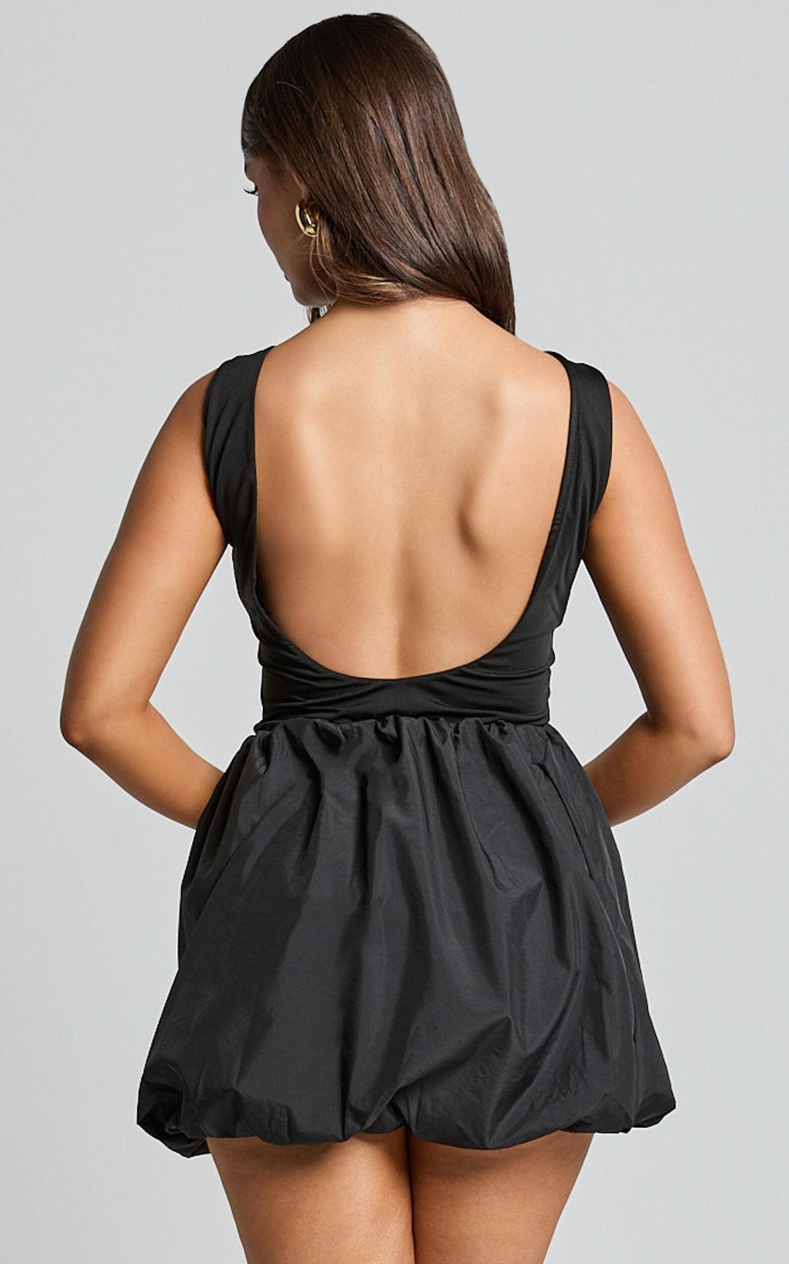 Abbey Mini Skirt - Bubble Hem Skirt in Black Product Image