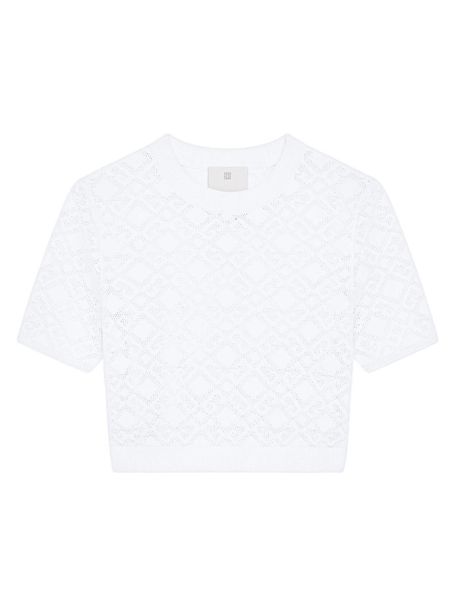 Womens Cropped Sweater in Monogram 72 Jacquard Product Image
