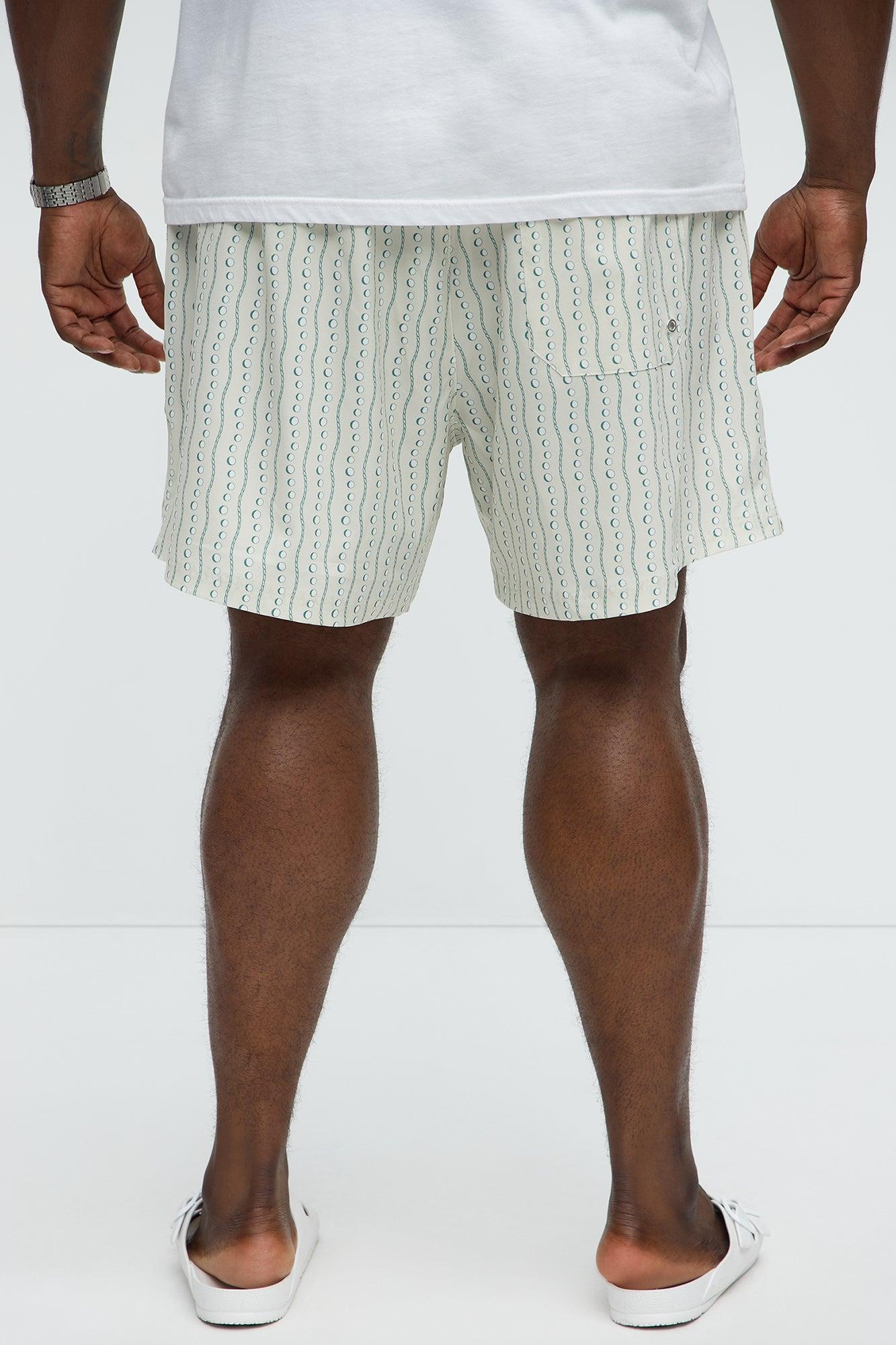 Pearl Printed Swim Mid Trunk - Cream/combo Male Product Image